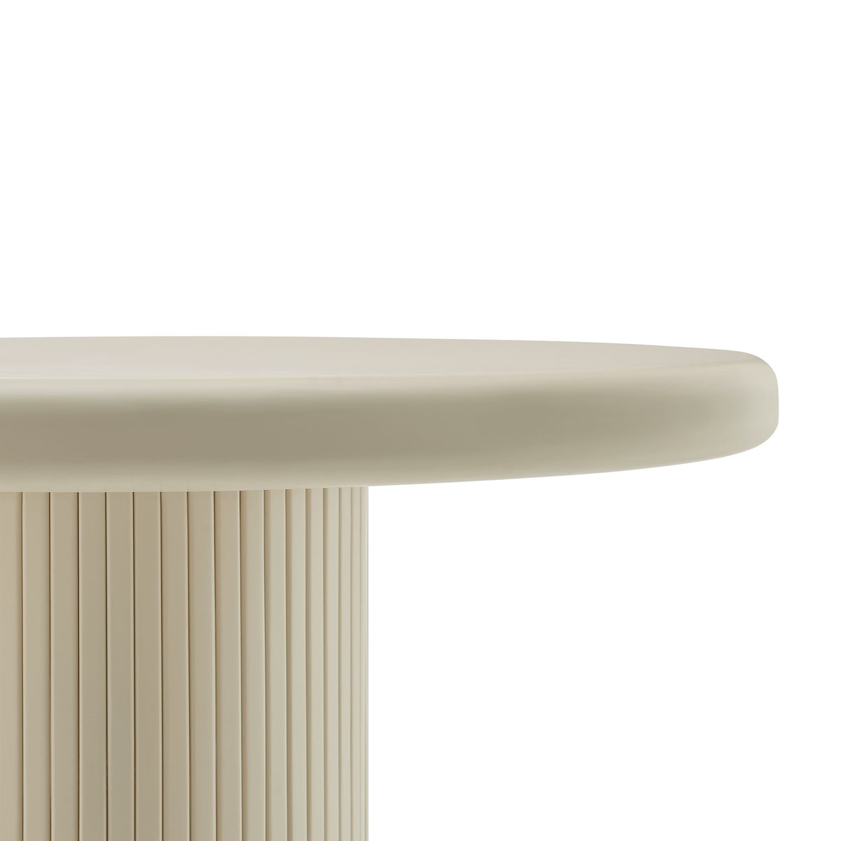Belmonte 45 Inch Painted Wood Round Pedestal Dining Table - Putty