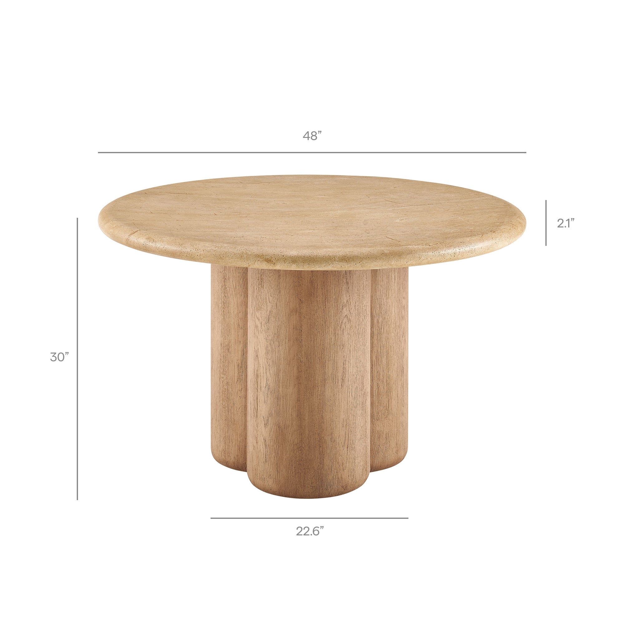 Tori 48 Inch Round Indoor and Outdoor Dining Table