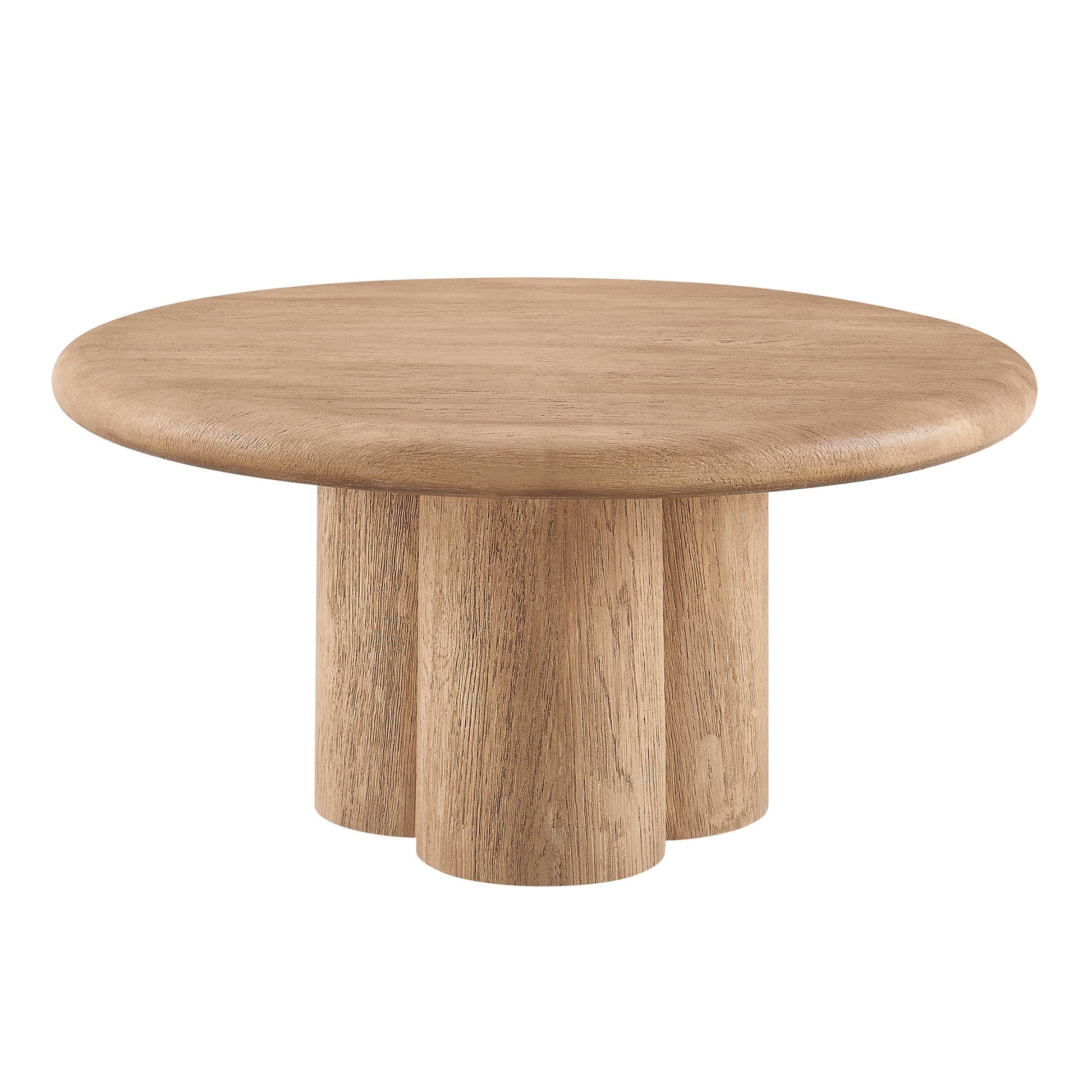 Tori 31 Inch Round Indoor and Outdoor Coffee Table - Oak
