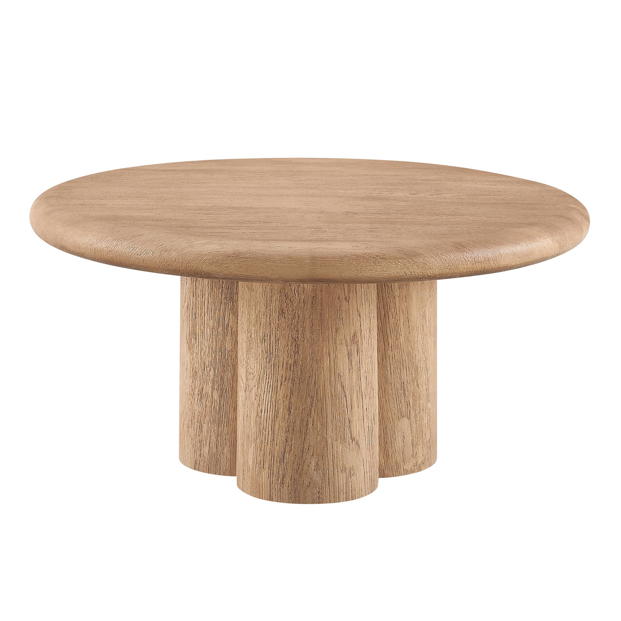 Tori 31 Inch Round Indoor and Outdoor Coffee Table - Oak