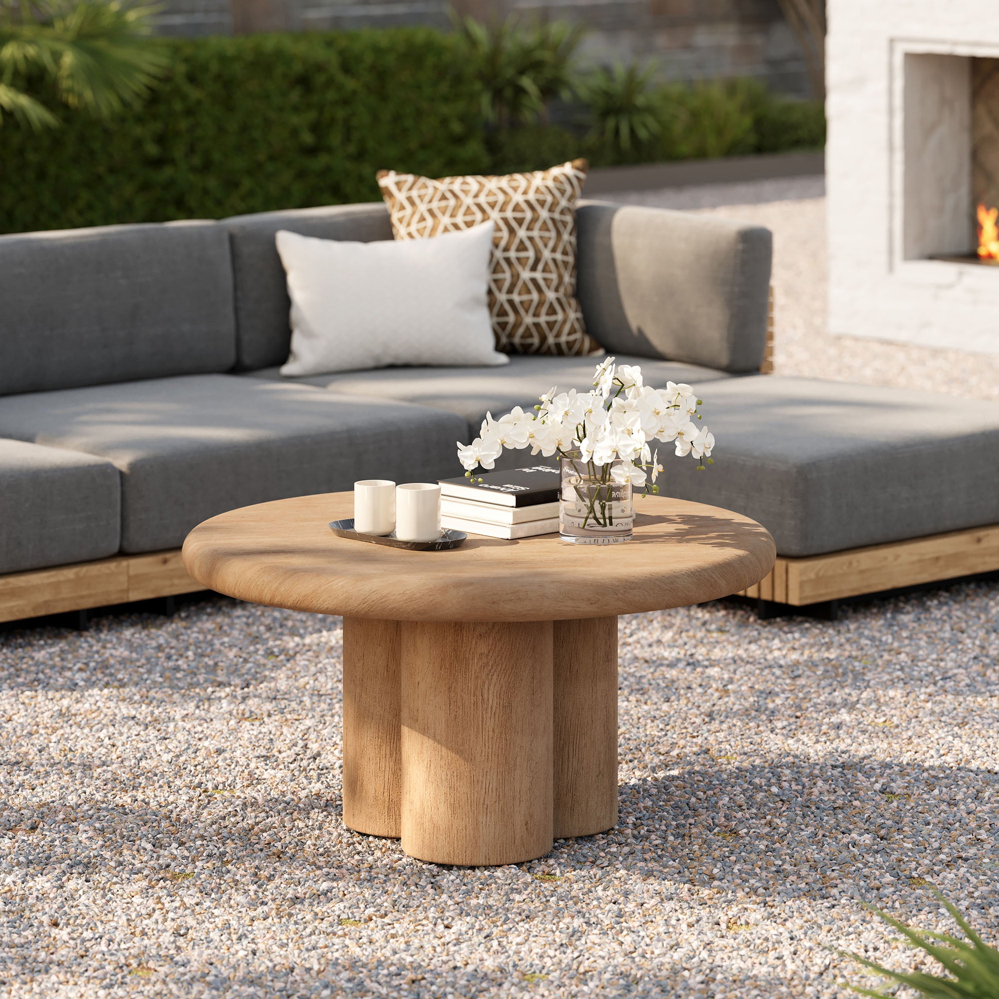 Tori 31 Inch Round Indoor and Outdoor Coffee Table