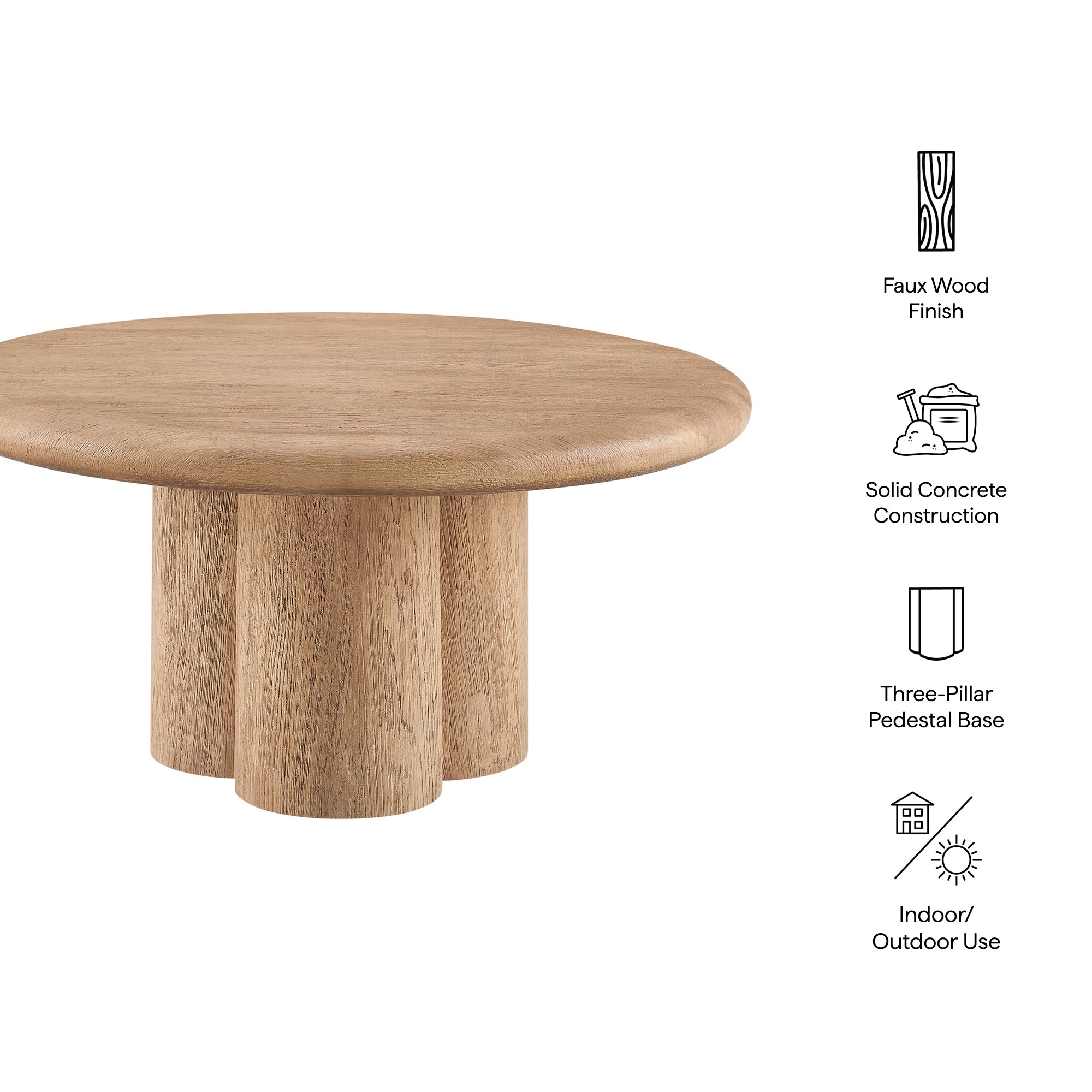 Tori 31 Inch Round Indoor and Outdoor Coffee Table