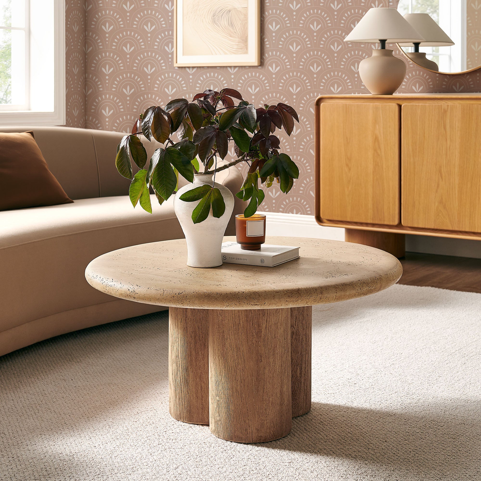 Tori 31 Inch Round Indoor and Outdoor Coffee Table