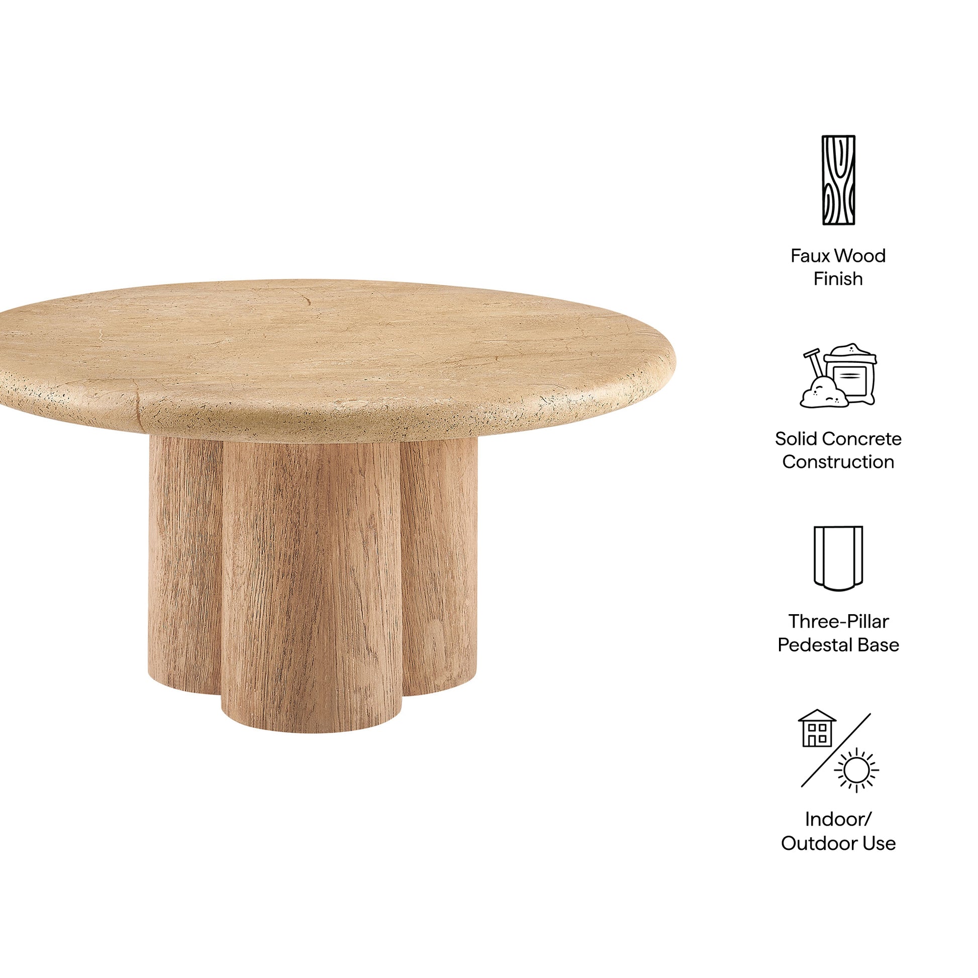 Tori 31 Inch Round Indoor and Outdoor Coffee Table
