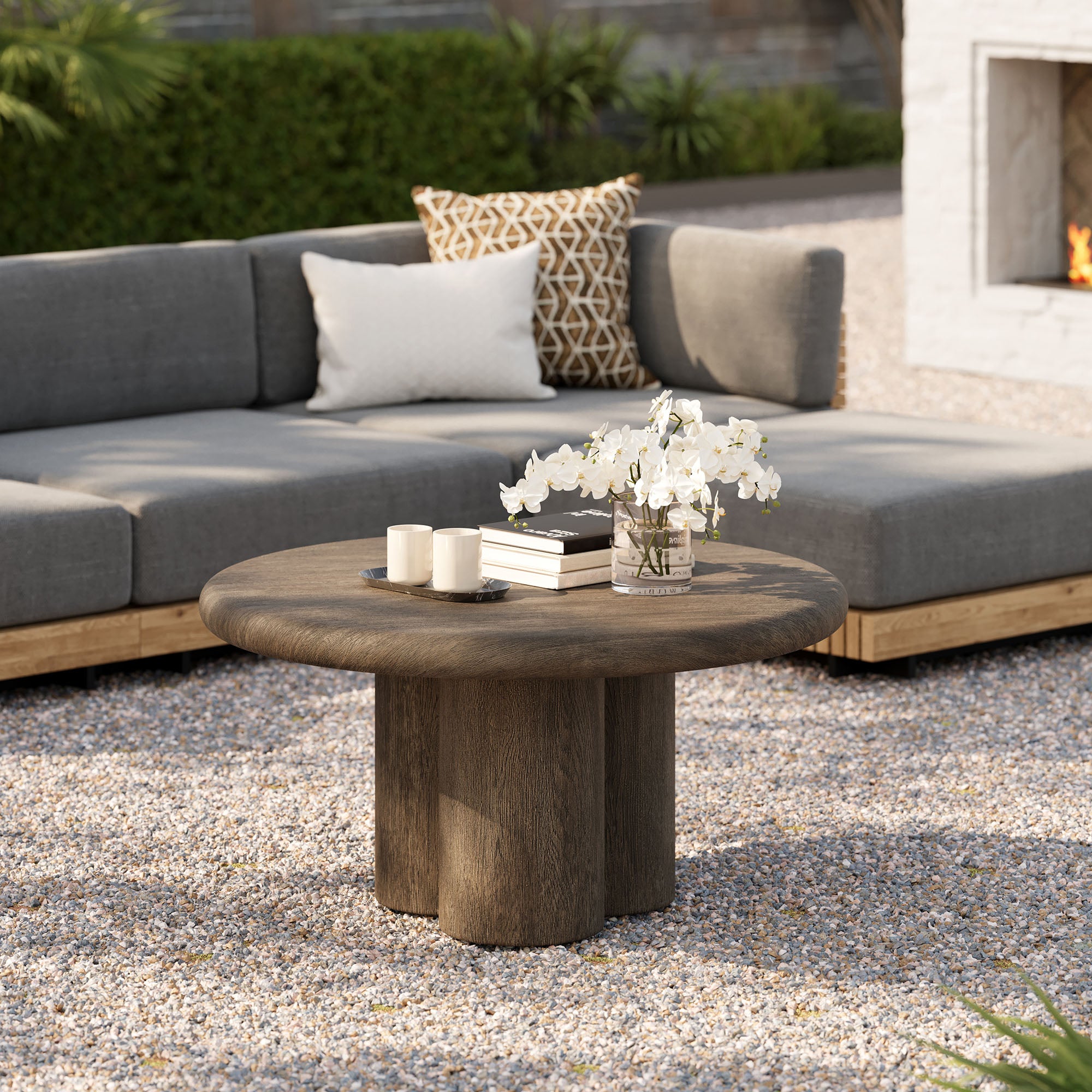 Tori 31 Inch Round Indoor and Outdoor Coffee Table