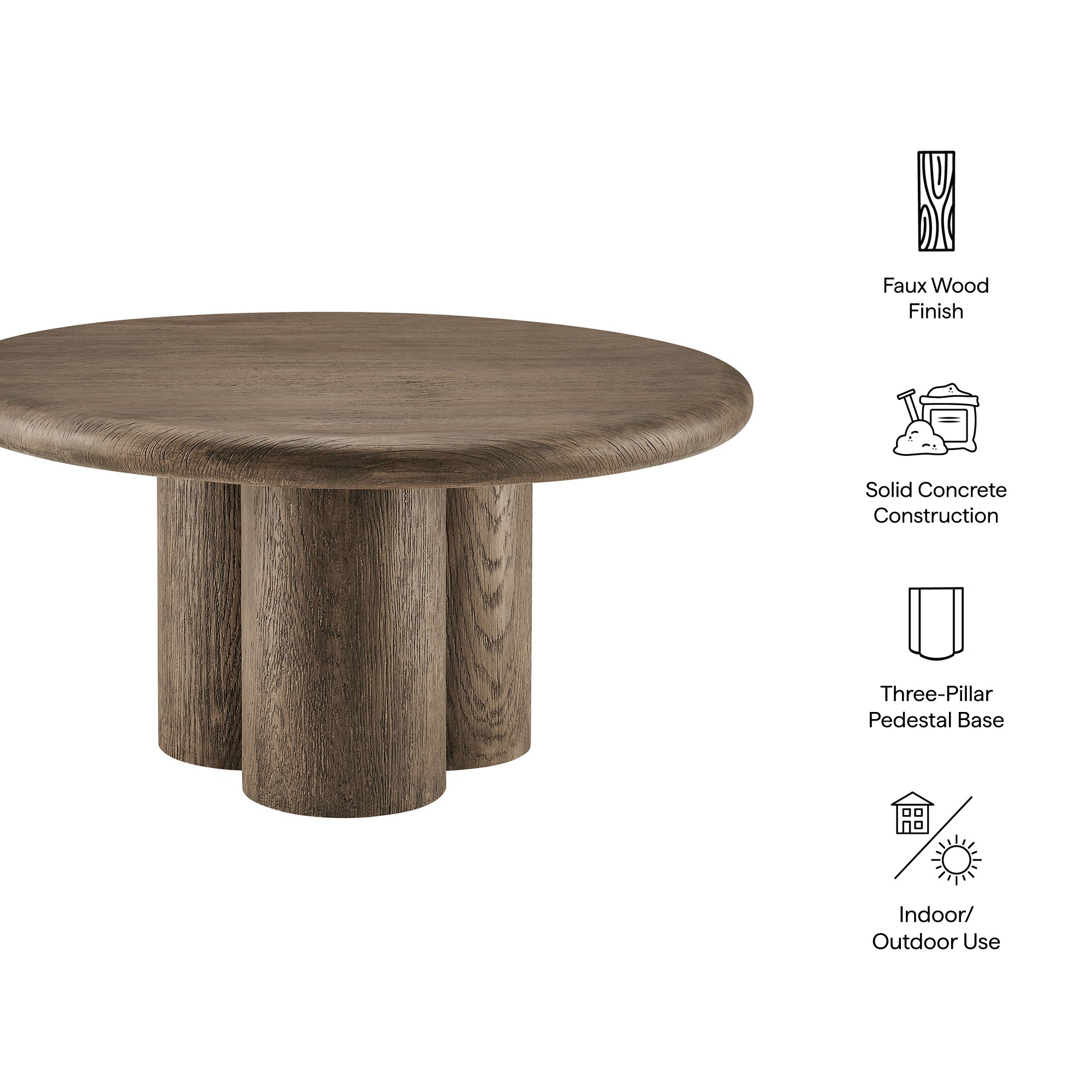 Tori 31 Inch Round Indoor and Outdoor Coffee Table
