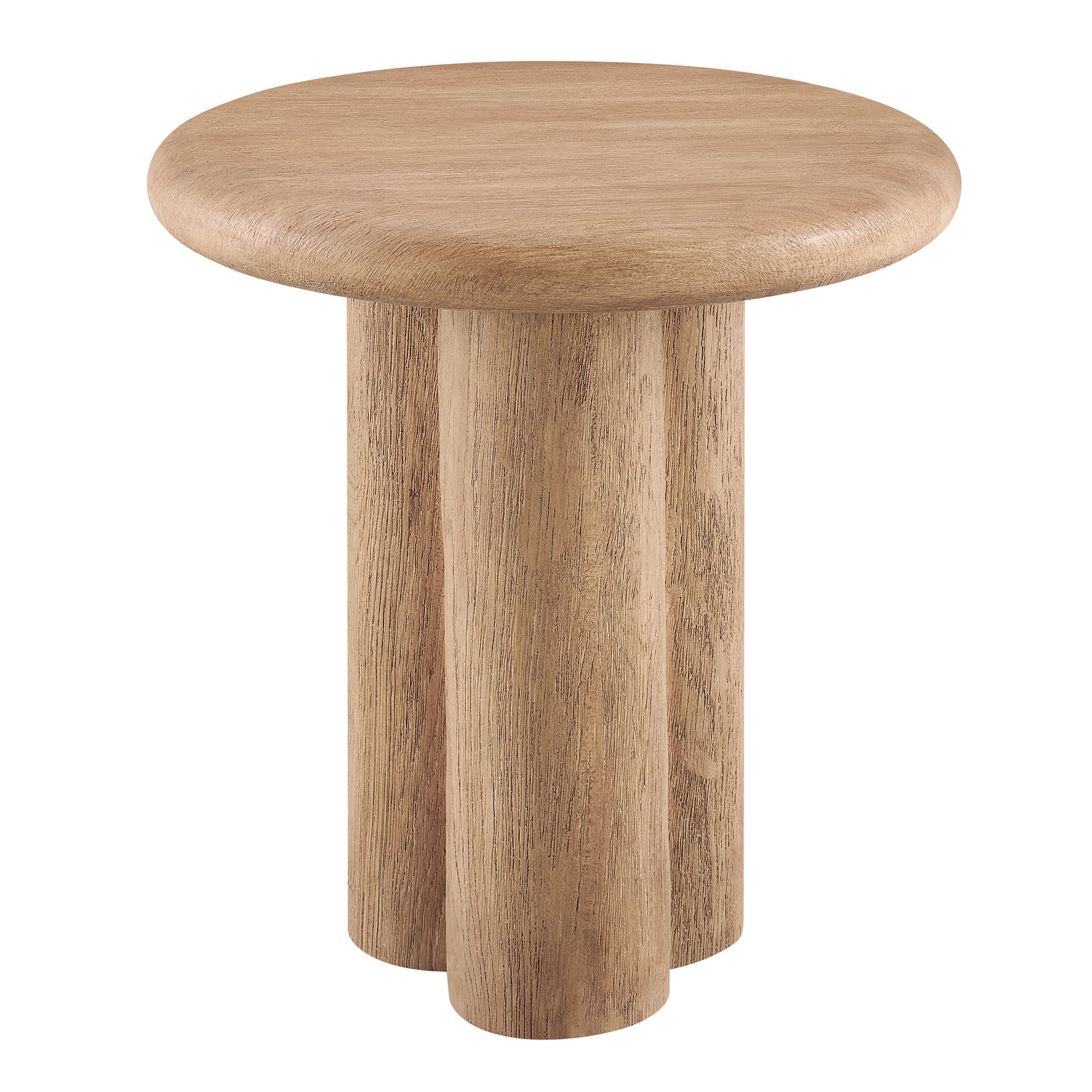 Tori 20 Inch Round Indoor and Outdoor Side Table - Oak