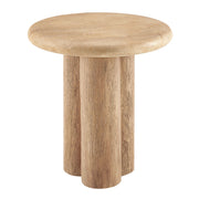 Tori 20 Inch Round Indoor and Outdoor Side Table - Travertine