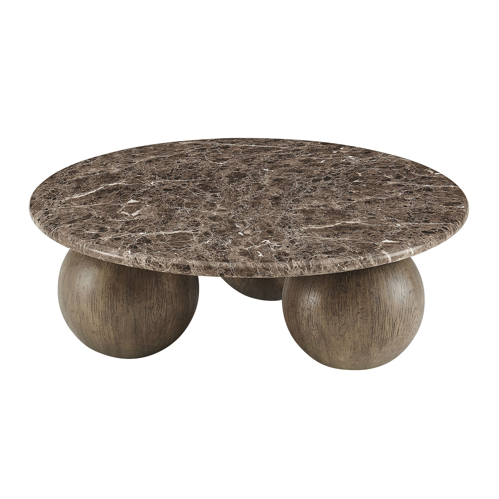 Pietra Indoor Outdoor Round Coffee Table - Dark Emperador Marble