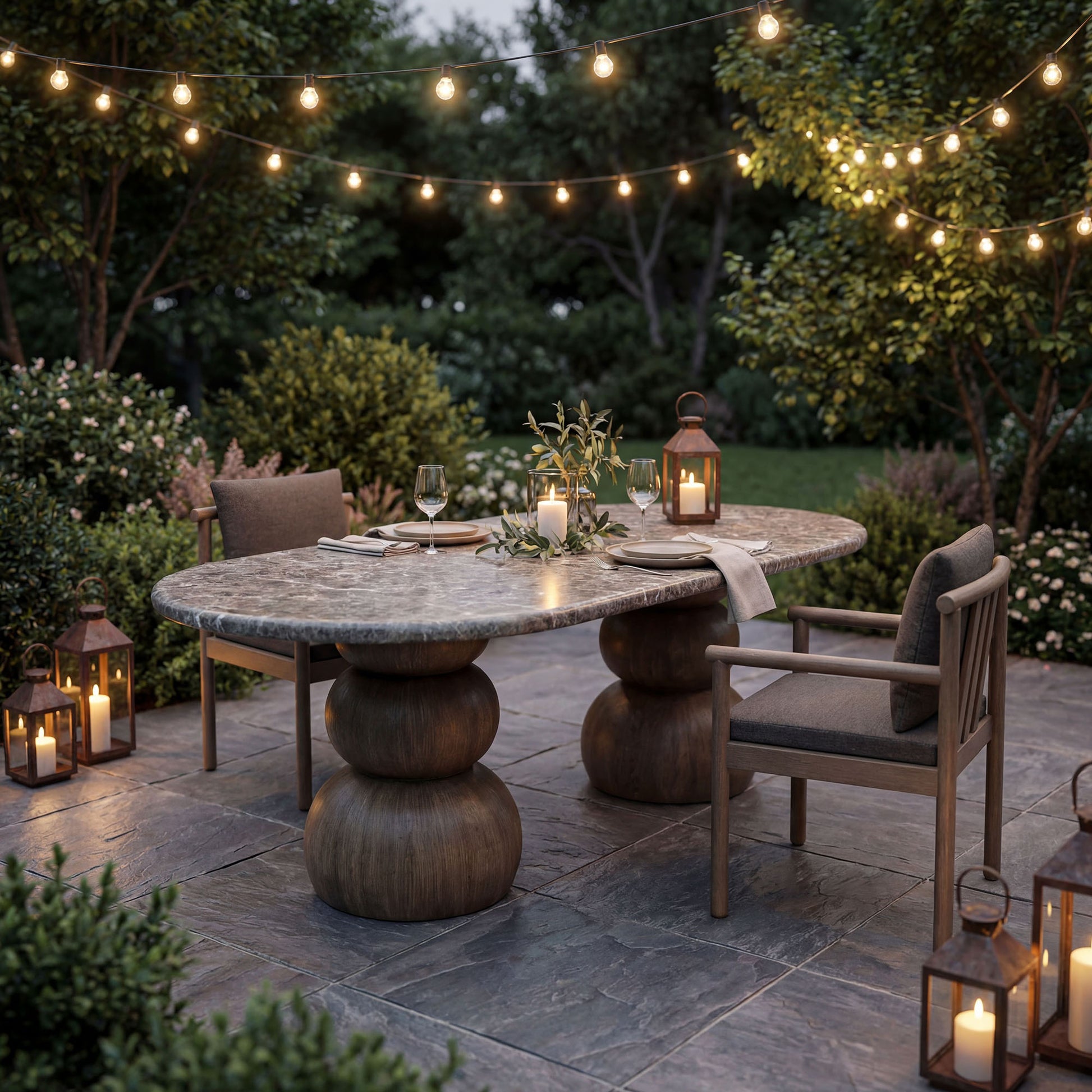 Pietra Indoor Outdoor Oval Dining Table