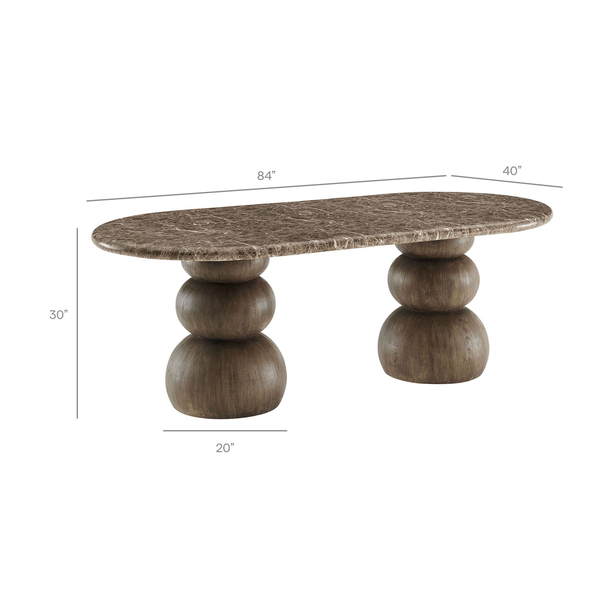 Pietra Indoor Outdoor Oval Dining Table