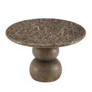 Pietra Indoor Outdoor Round Dining Table - Dark Emperador Marble