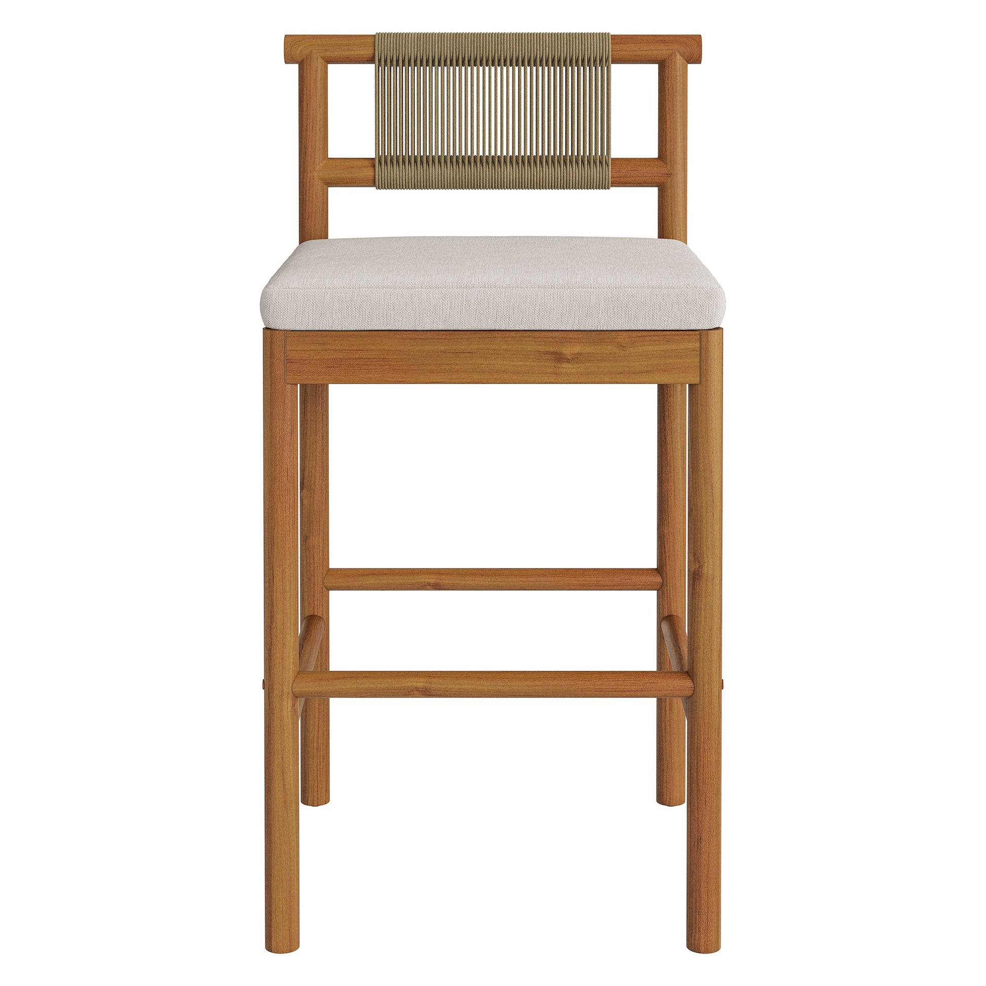 Eleni Outdoor Teak Wood Bar Stools Set of 2