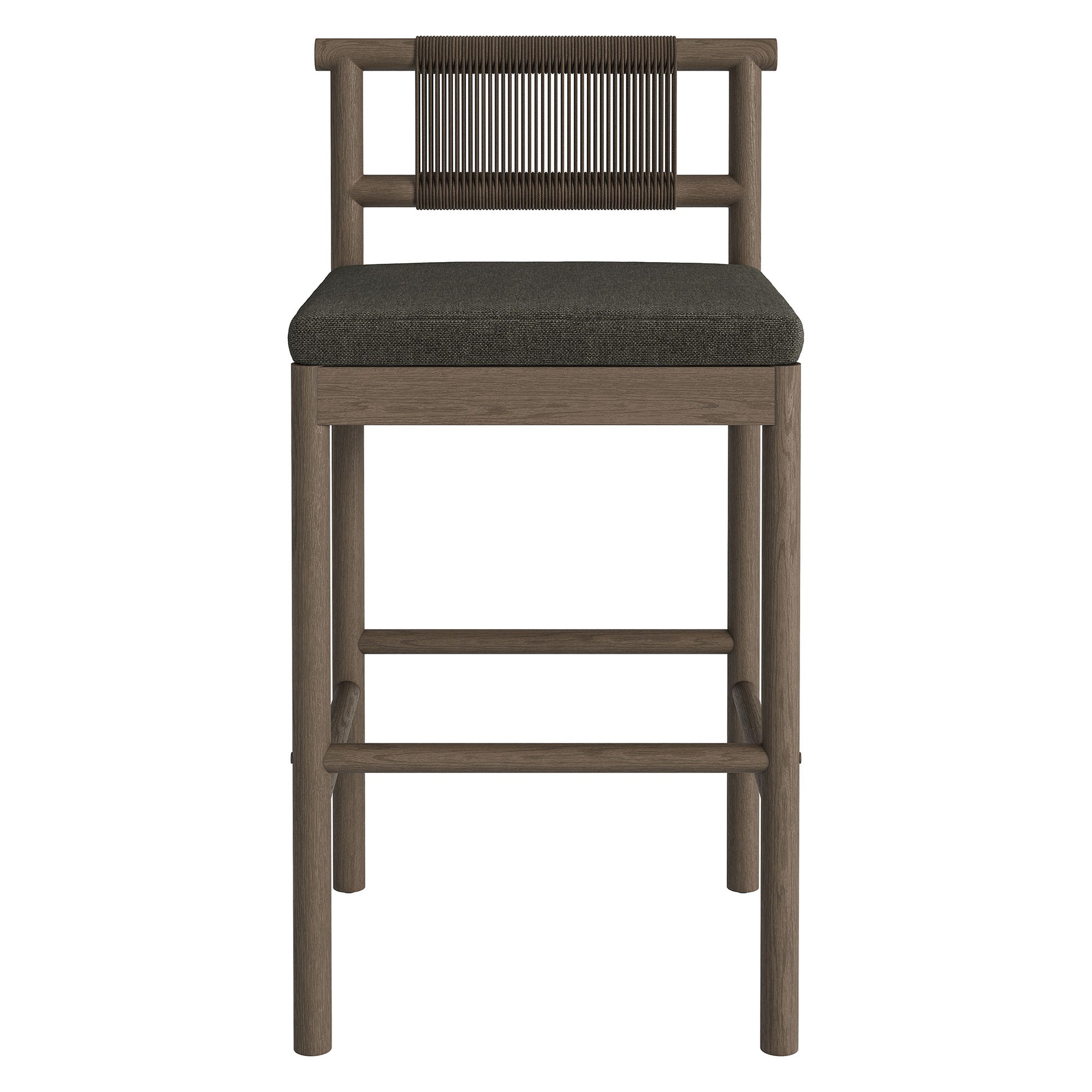 Eleni Outdoor Teak Wood Bar Stools Set of 2