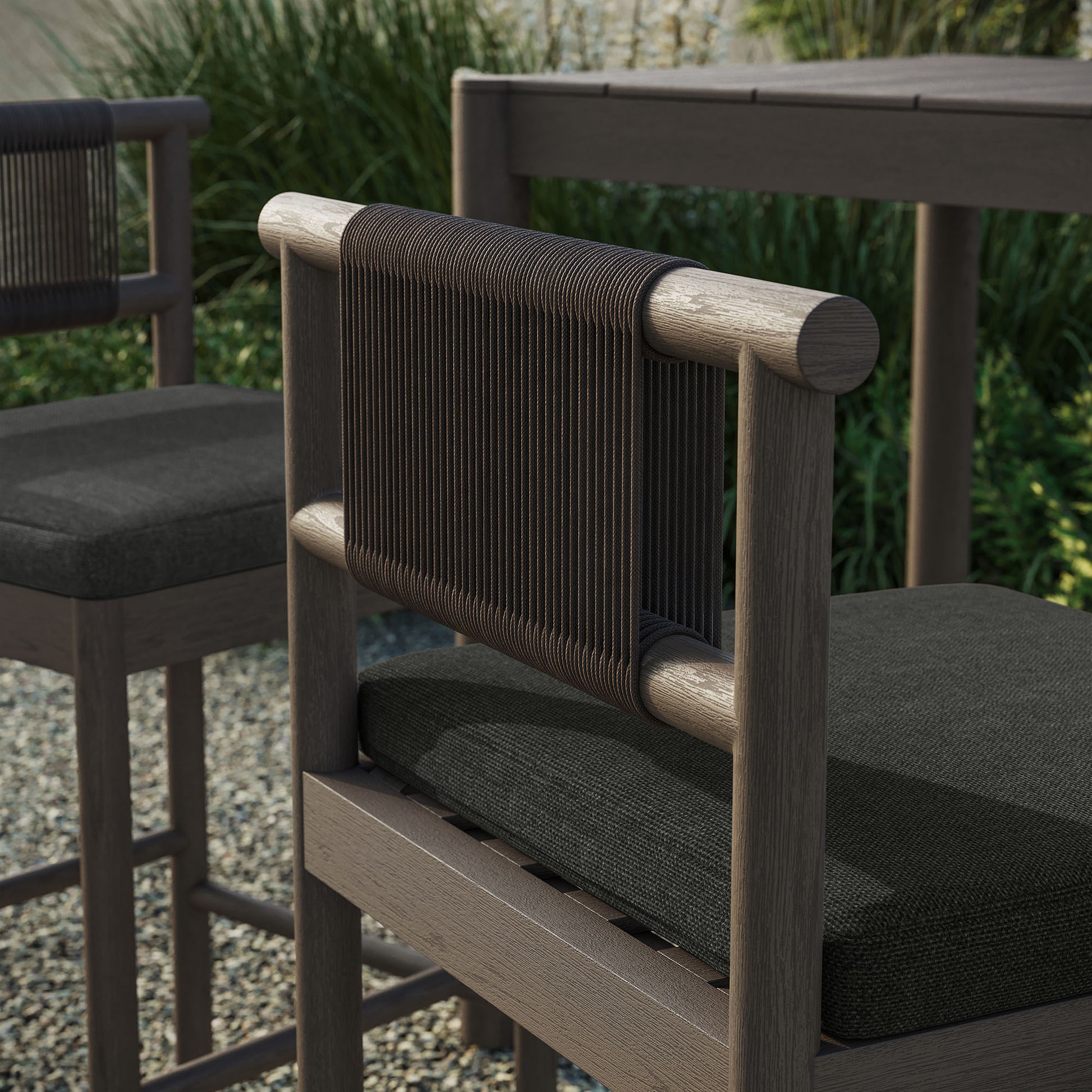 Eleni Outdoor Teak Wood Bar Stools Set of 2