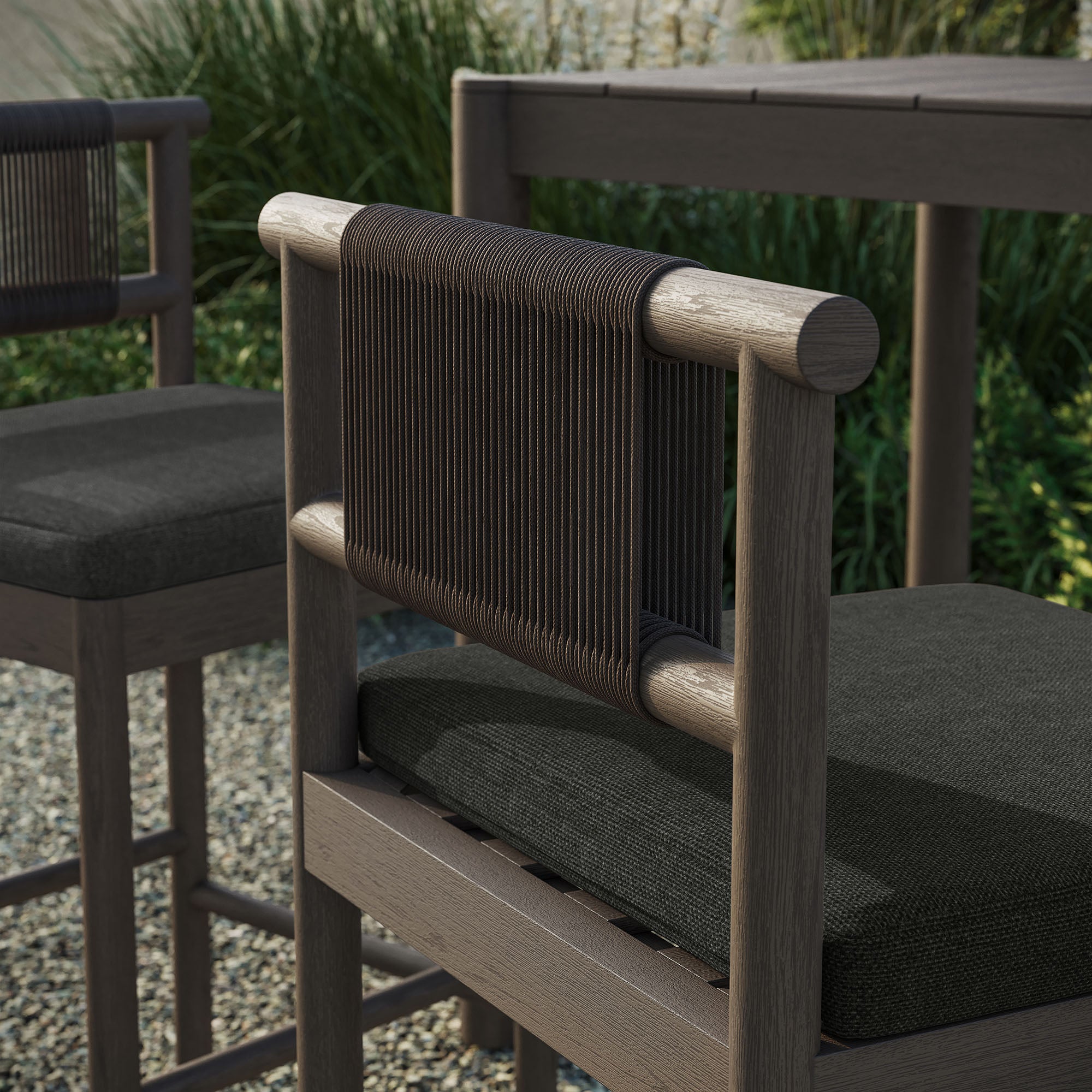 Eleni Outdoor Teak Wood Bar Stools Set of 2