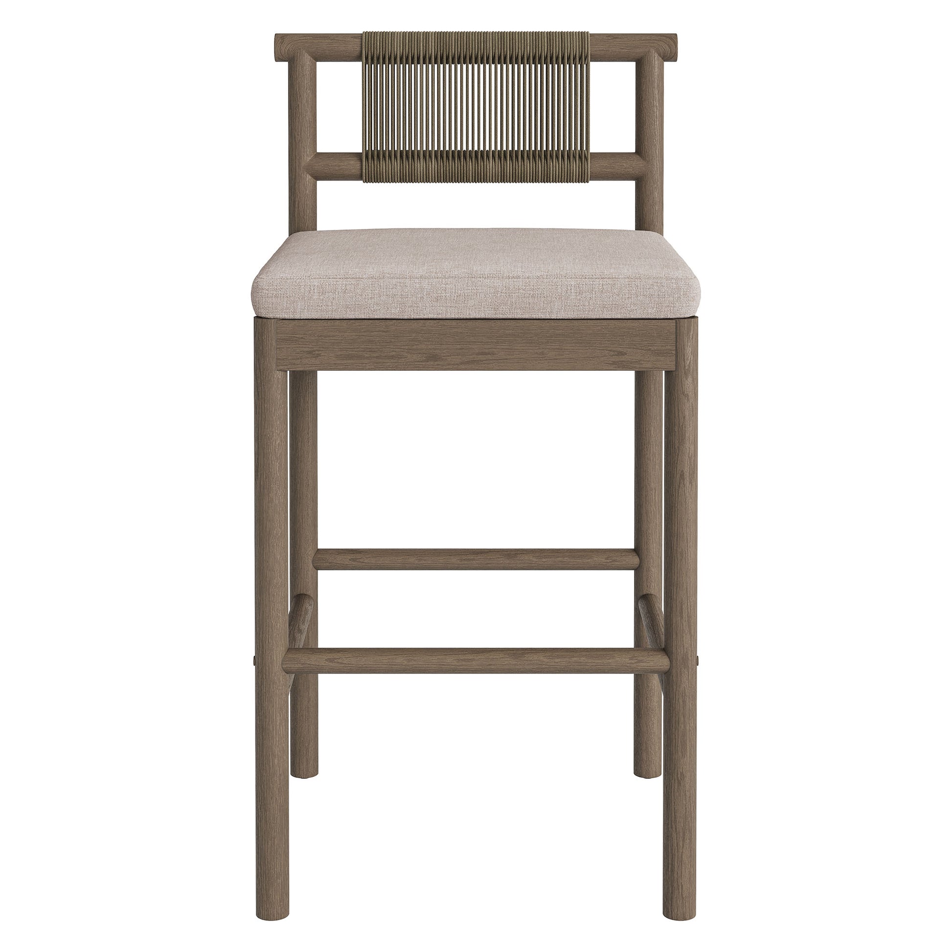 Eleni Outdoor Teak Wood Bar Stools Set of 2