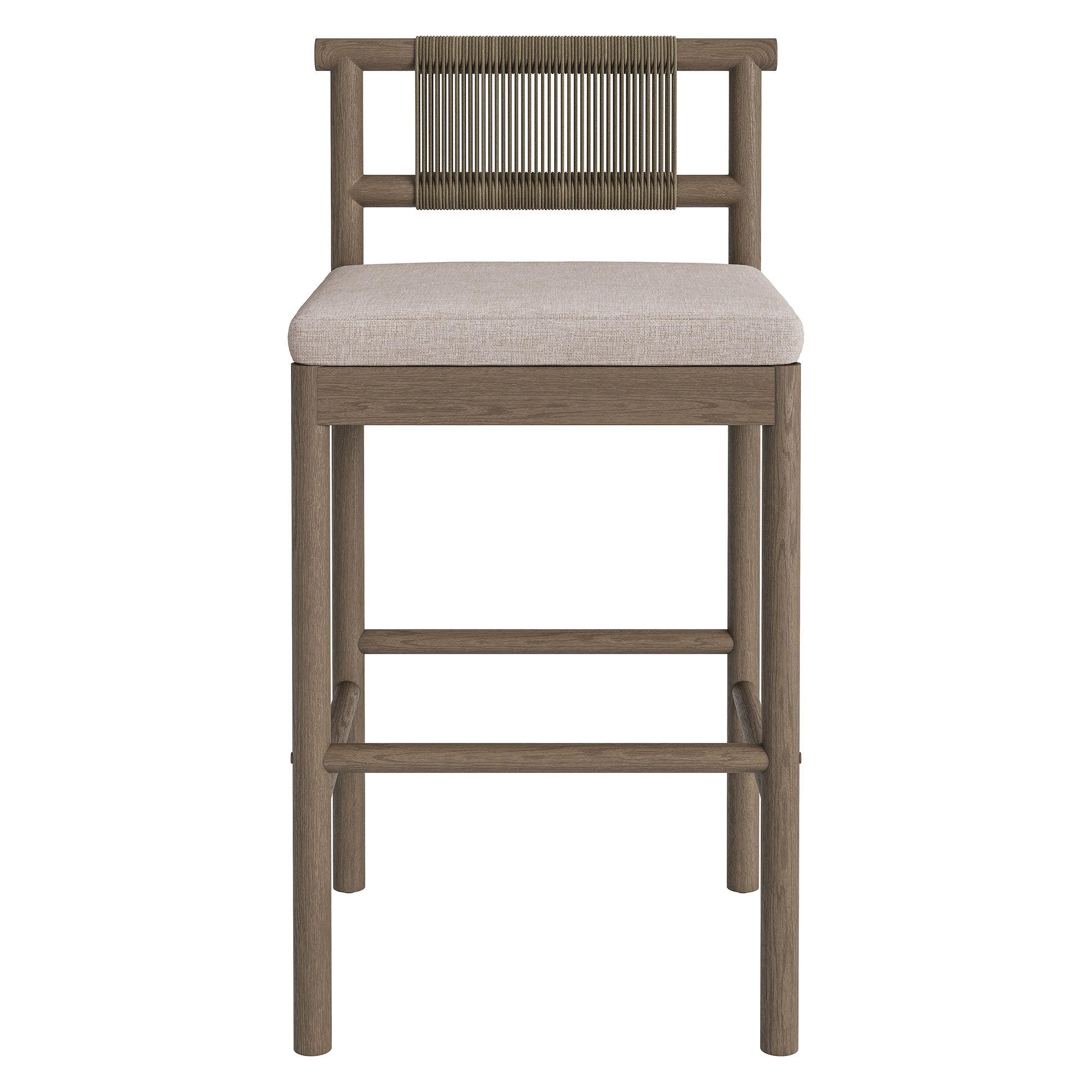 Eleni Outdoor Teak Wood Bar Stools Set of 2
