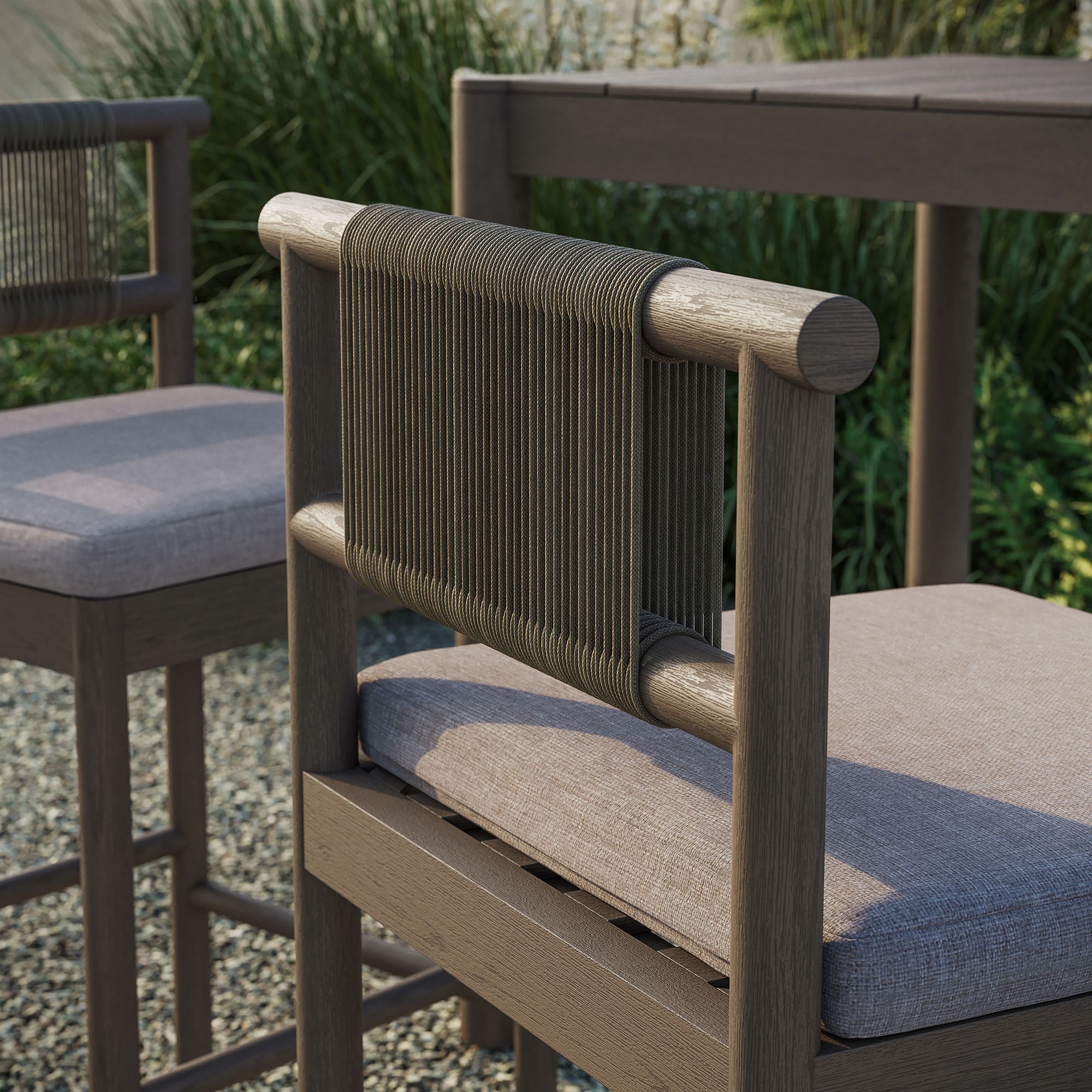 Eleni Outdoor Teak Wood Bar Stools Set of 2