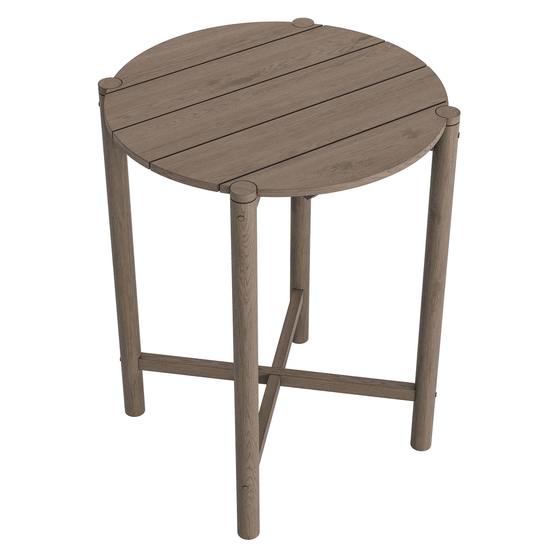 Eleni Round 35 Inch Outdoor Teak Wood Round Bar Table