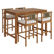 Eleni 5-Piece Outdoor Teak Wood Bar Set - Natural Sail