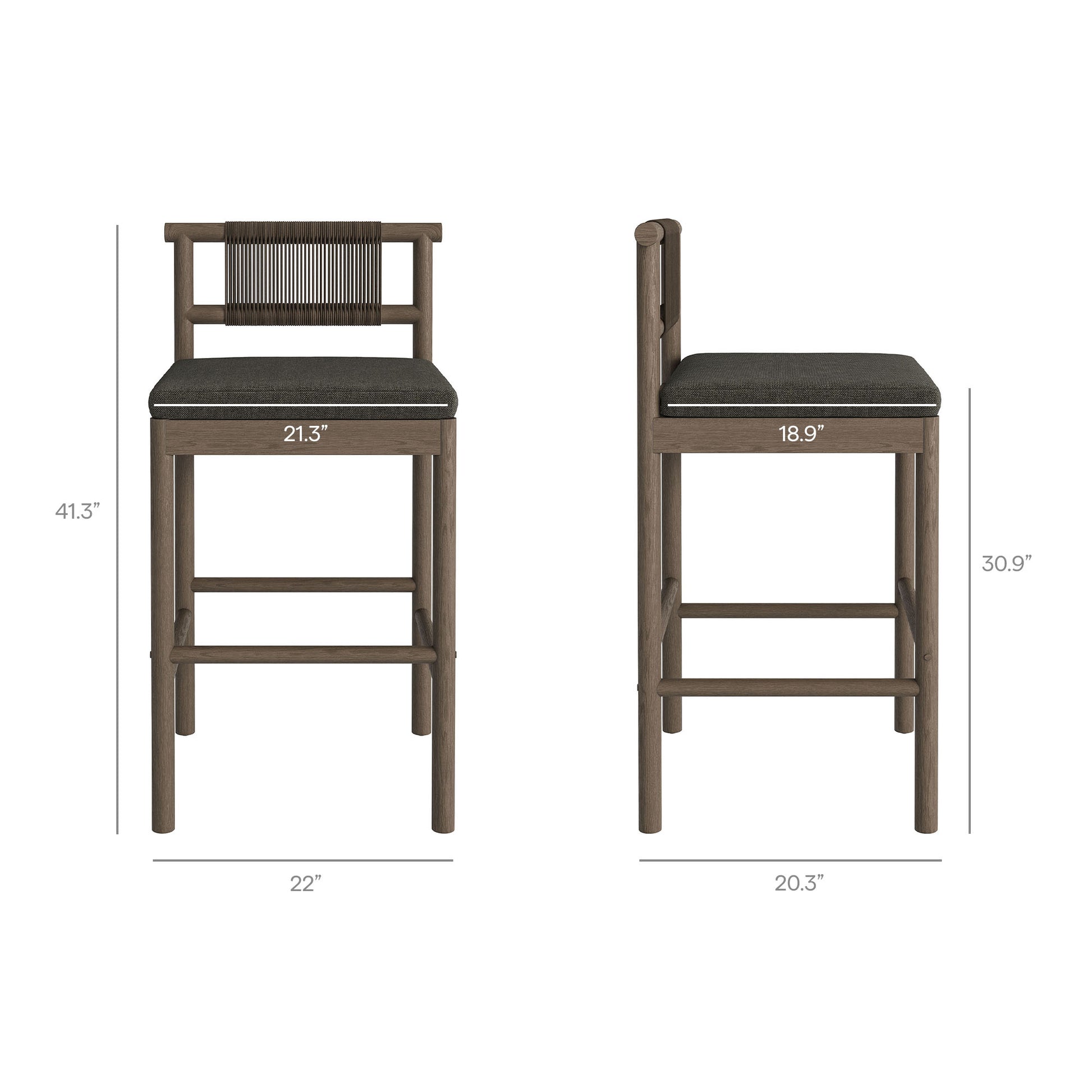 Eleni 5-Piece Outdoor Teak Wood Bar Set