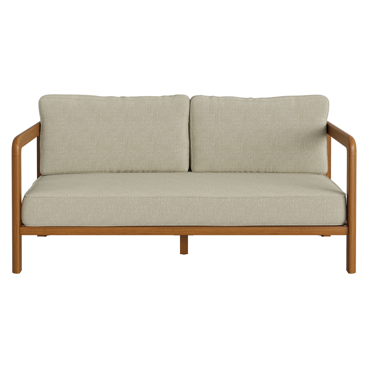 Kona Outdoor Patio Teak Wood Loveseat - Sand