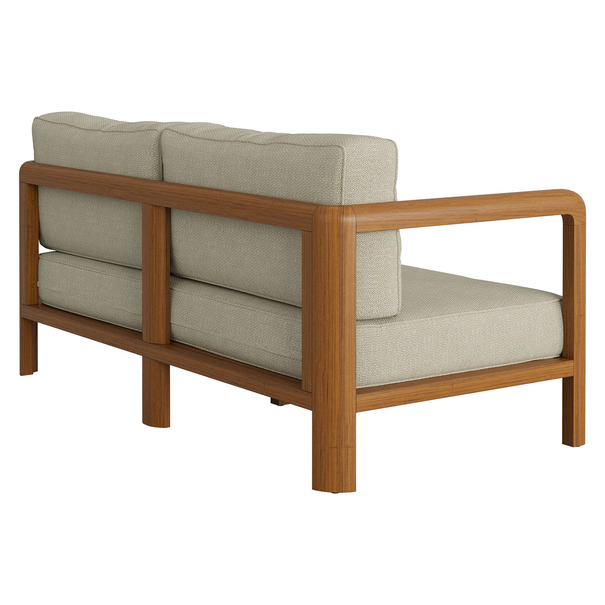 Kona Outdoor Patio Teak Wood Loveseat - Sand