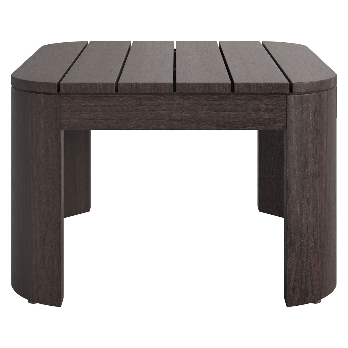Kona Outdoor Patio Teak Wood Side Table - Dark Brown