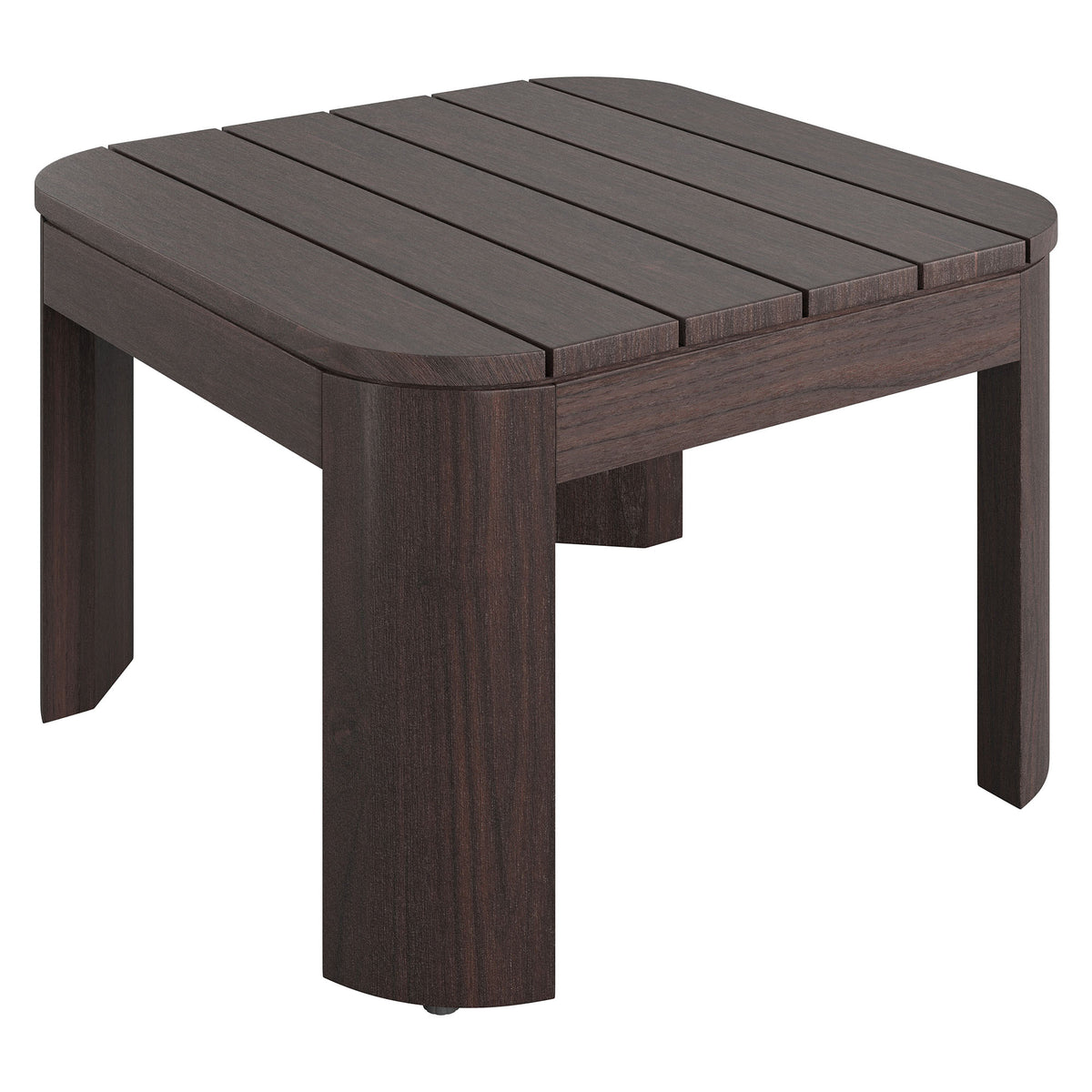 Kona Outdoor Patio Teak Wood Side Table - Dark Brown