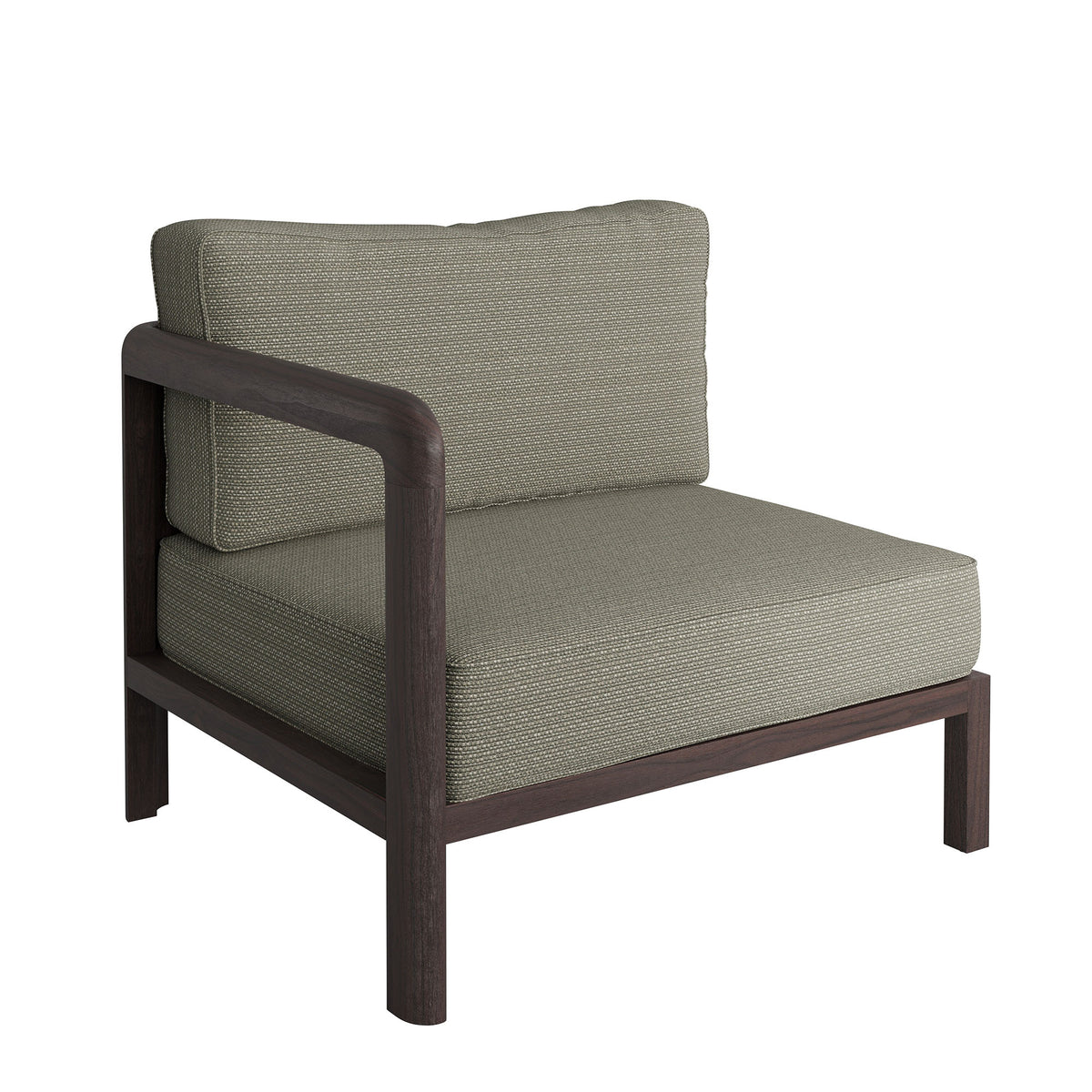 Kona 3-Piece Outdoor Patio Teak Wood Modular Sofa Set - Ash