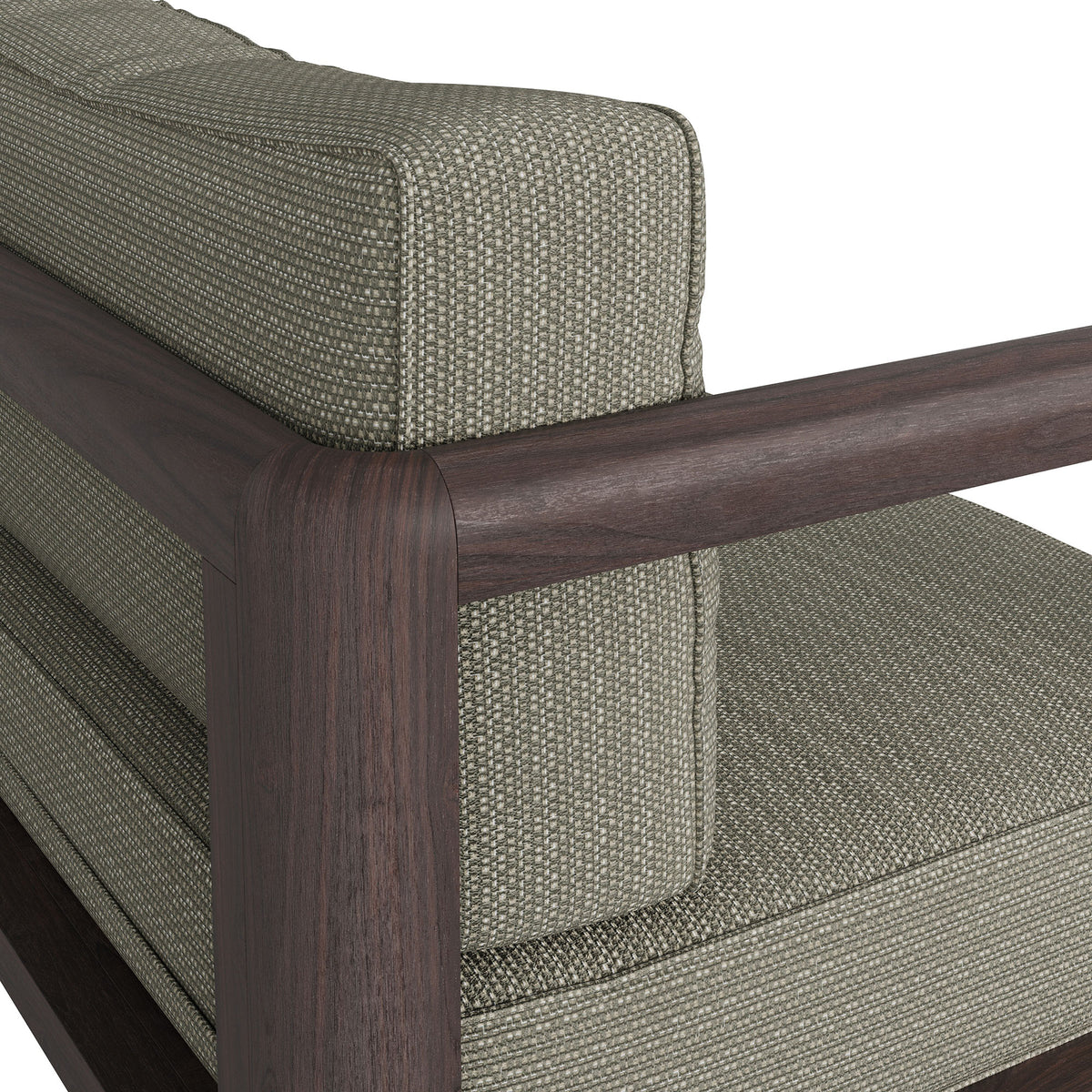 Kona Outdoor Patio Teak Wood Left-Arm Facing Modular Armchair - Ash