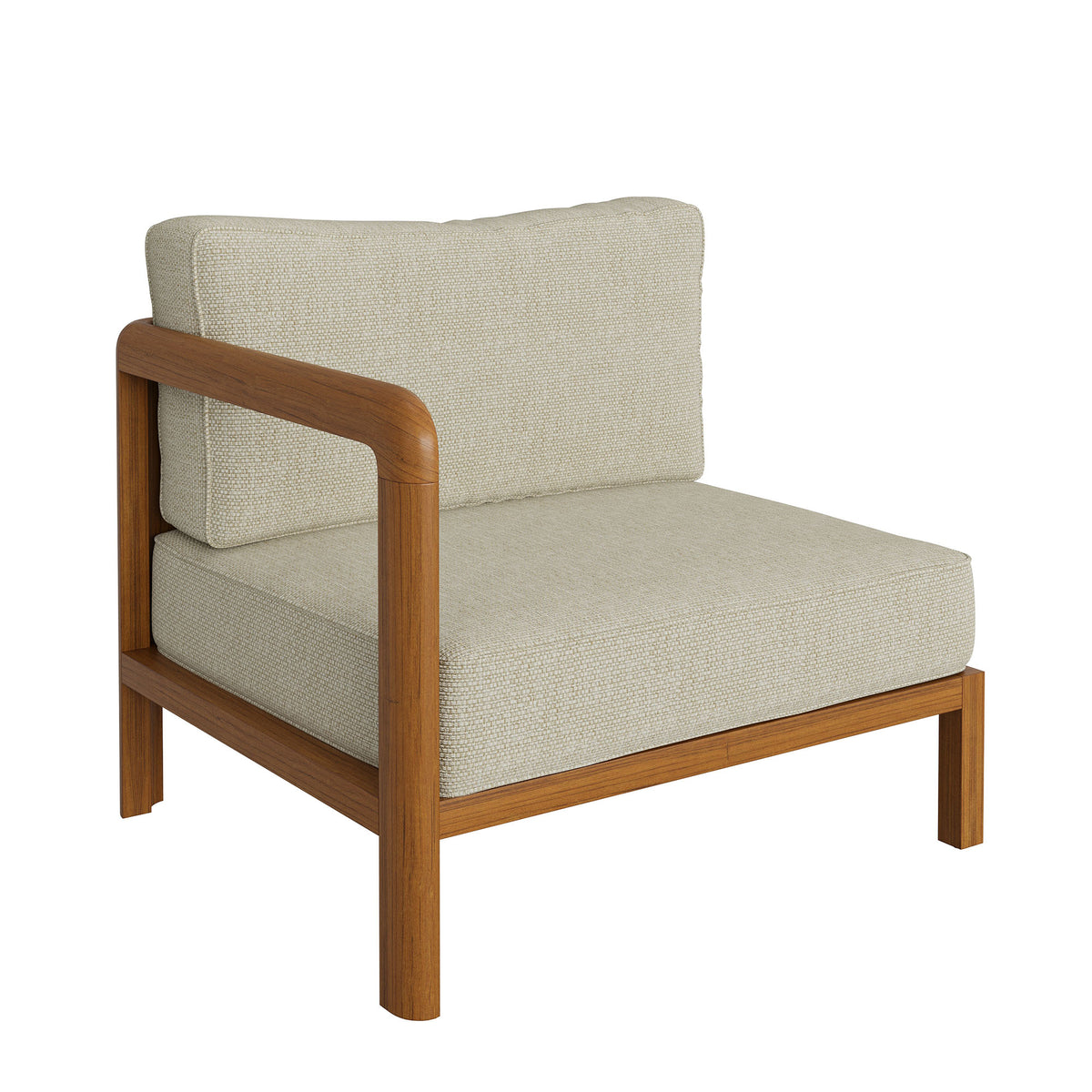 Kona 6-Piece Outdoor Patio Teak Wood Modular Sofa - Sand