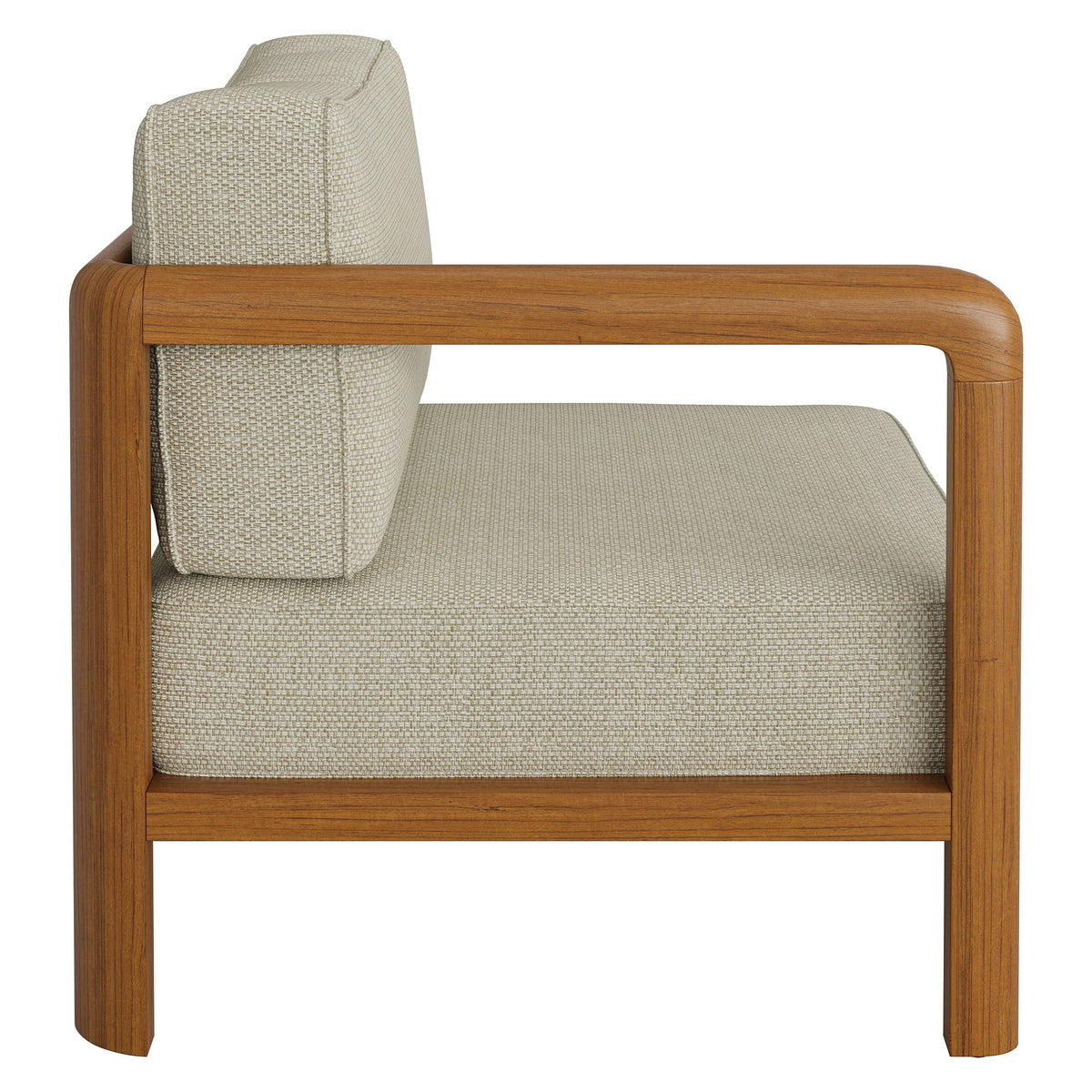 Kona Outdoor Patio Teak Wood Left-Arm Facing Modular Armchair - Sand