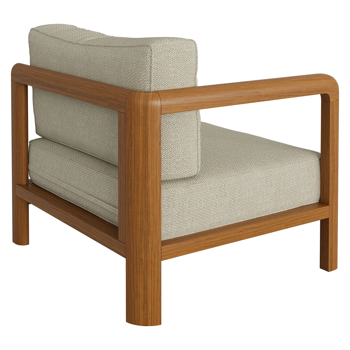 Kona Outdoor Patio Teak Wood Left-Arm Facing Modular Armchair - Sand