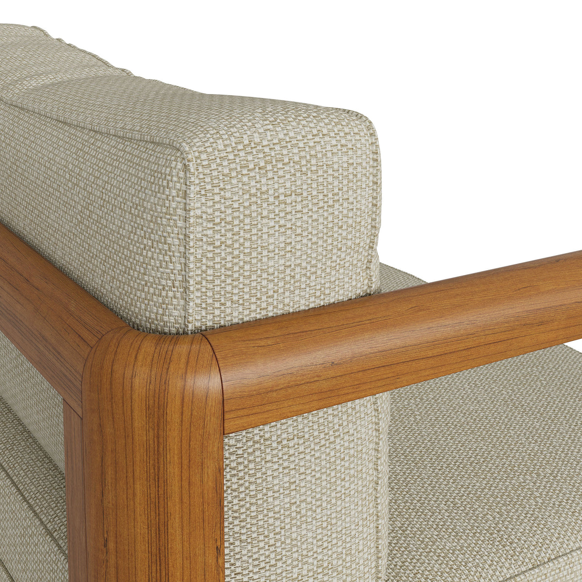 Kona Outdoor Patio Teak Wood Left-Arm Facing Modular Armchair - Sand