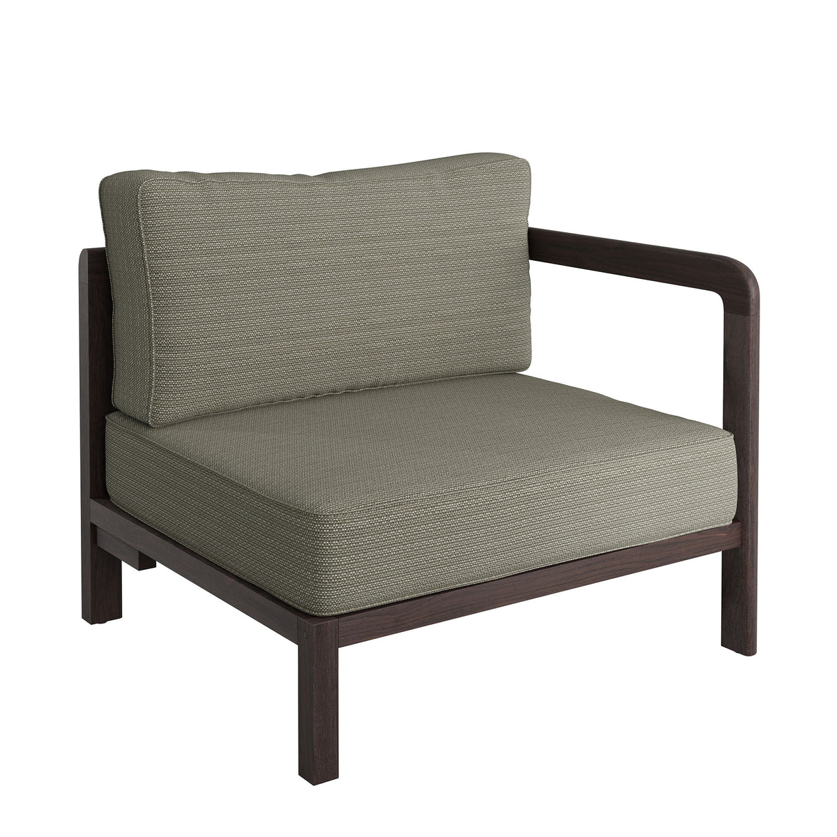 Kona L-Shaped Outdoor Patio Teak Wood Modular Sofa - Ash