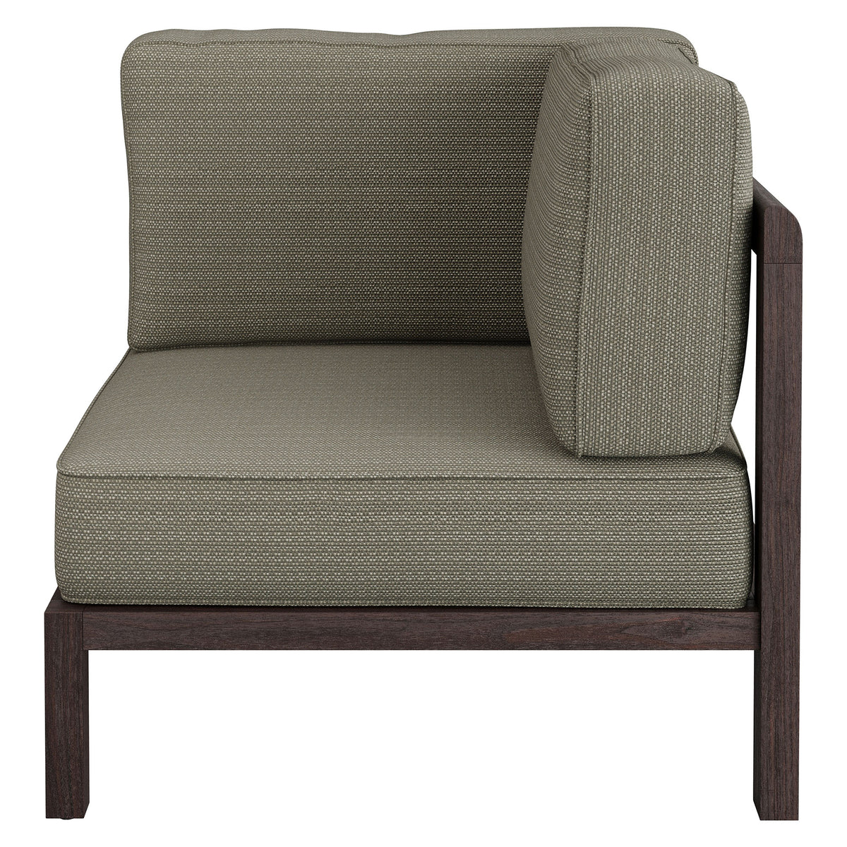 Kona Outdoor Patio Teak Wood Corner Modular Chair - Ash