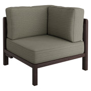 Kona Outdoor Patio Teak Wood Corner Modular Chair - Ash