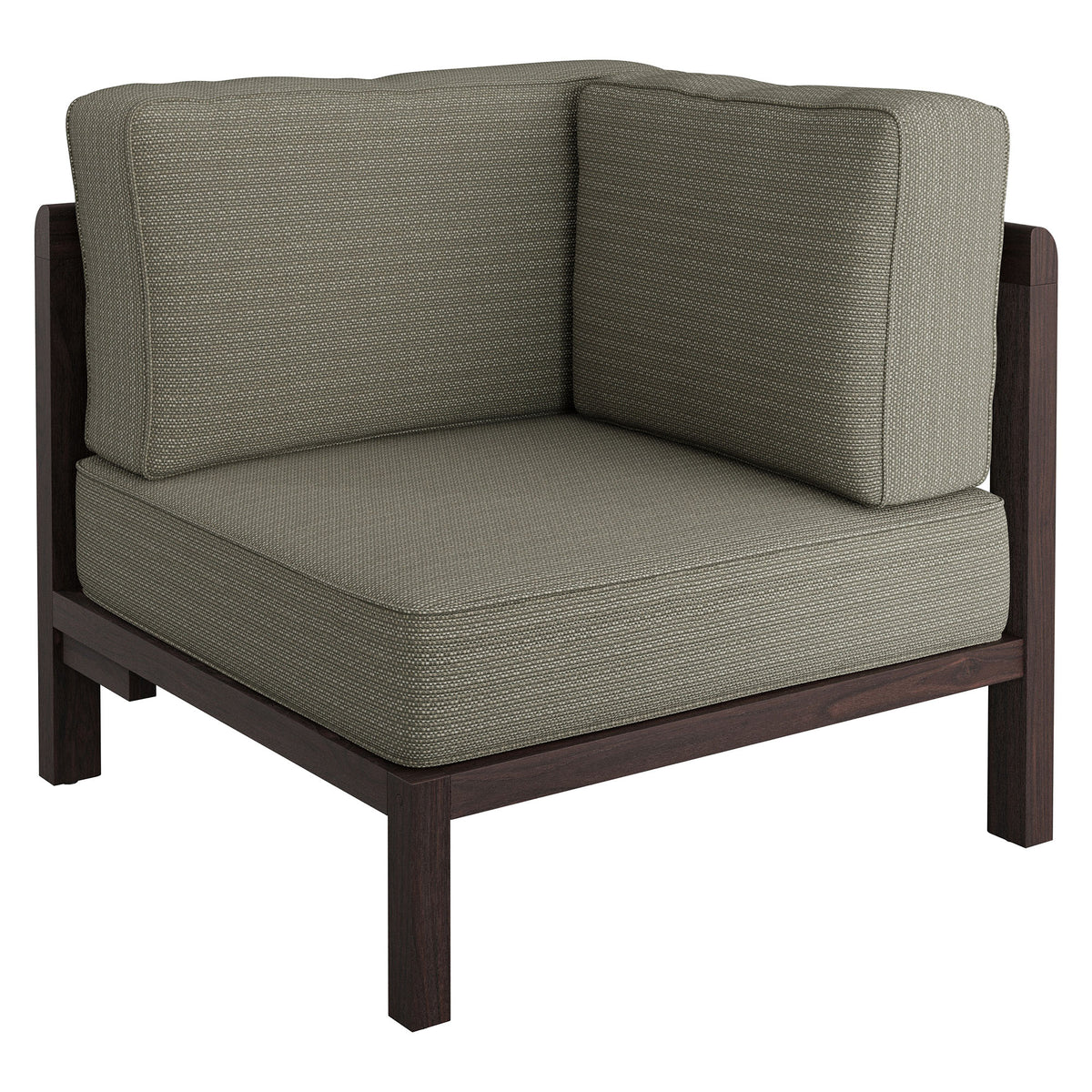 Kona Outdoor Patio Teak Wood Corner Modular Chair - Ash