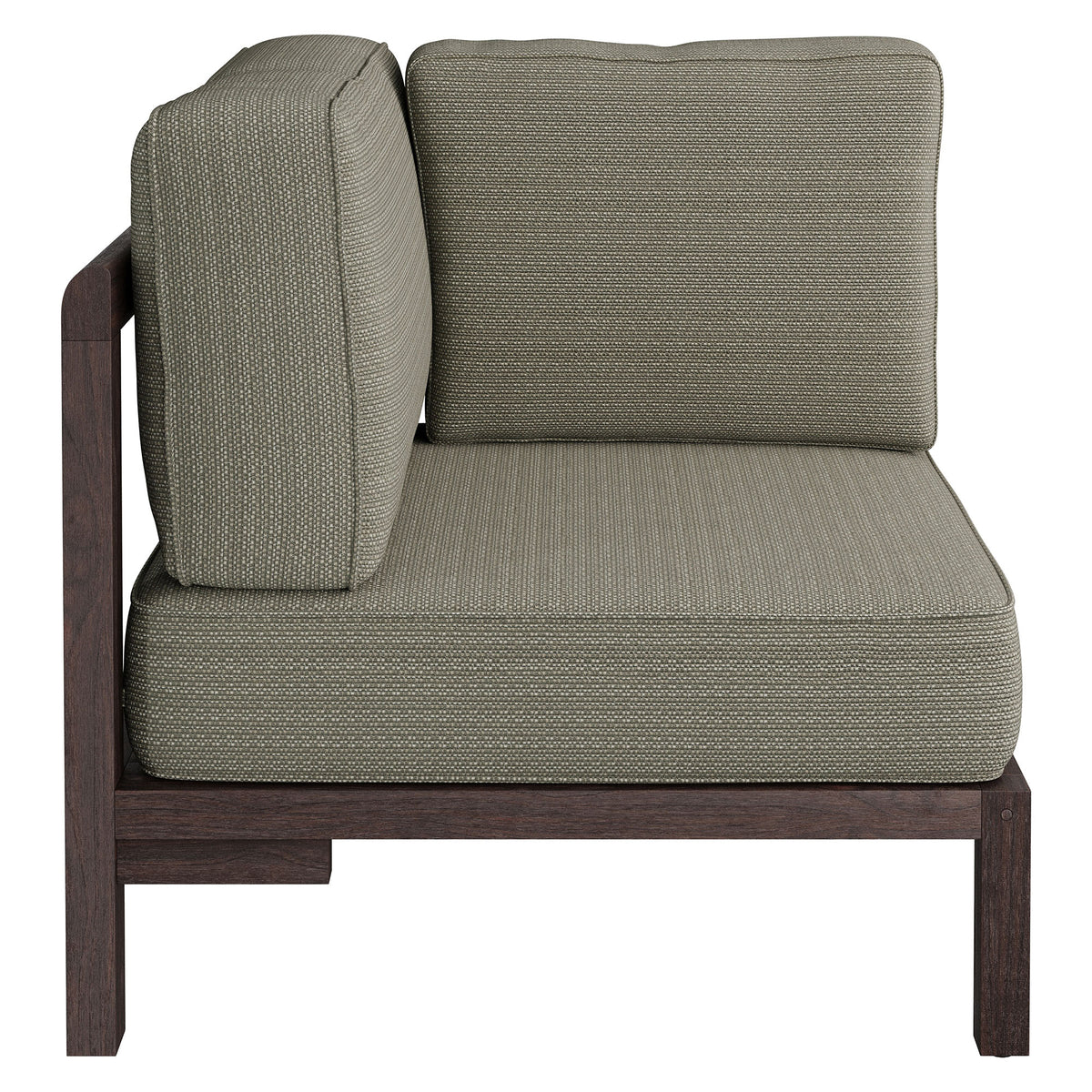 Kona Outdoor Patio Teak Wood Corner Modular Chair - Ash
