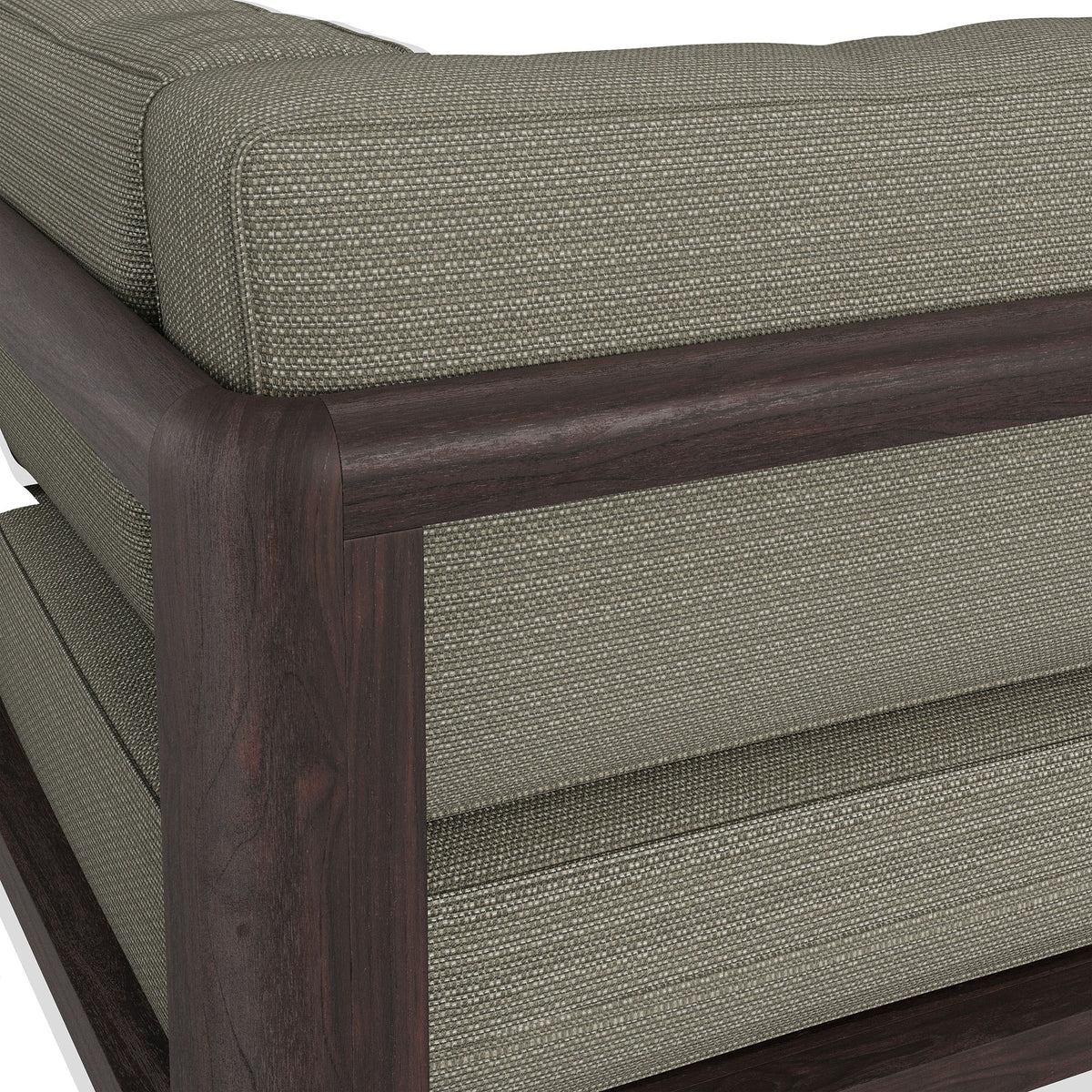 Kona Outdoor Patio Teak Wood Corner Modular Chair - Ash