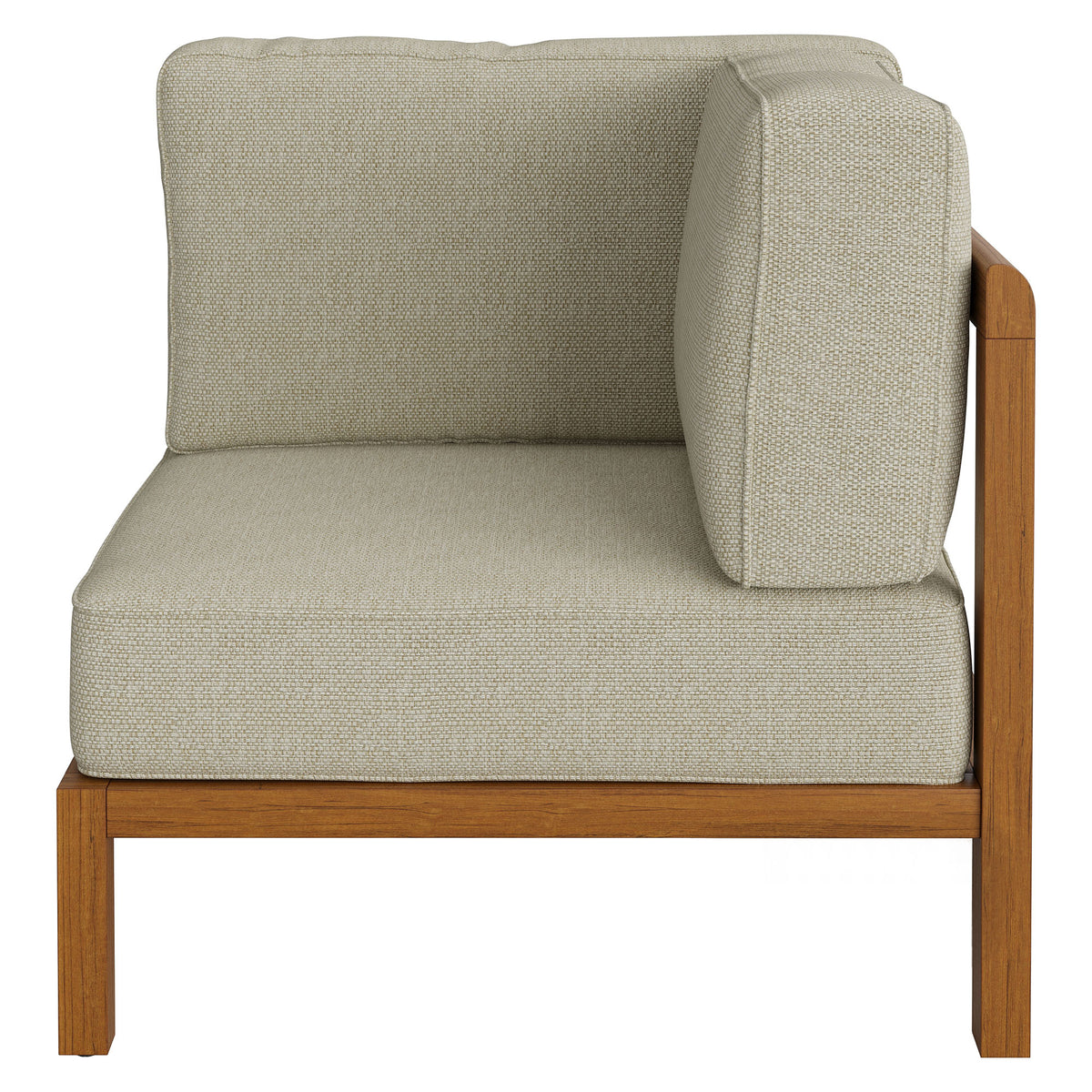 Kona Outdoor Patio Teak Wood Corner Modular Chair - Sand