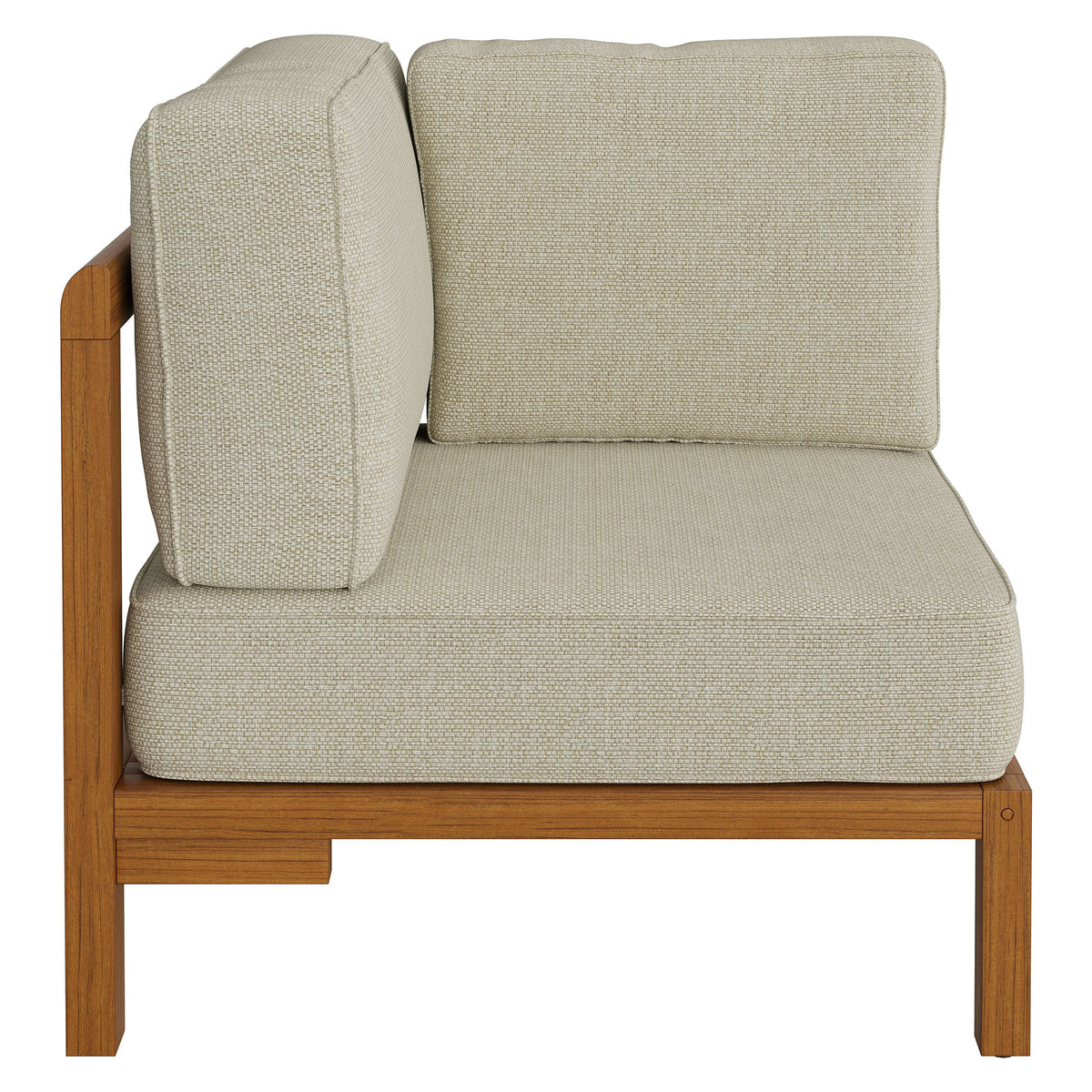 Kona Outdoor Patio Teak Wood Corner Modular Chair - Sand