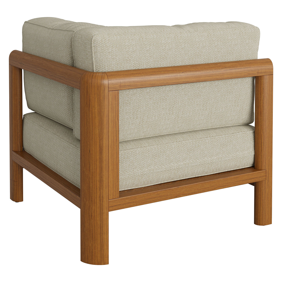 Kona Outdoor Patio Teak Wood Corner Modular Chair - Sand