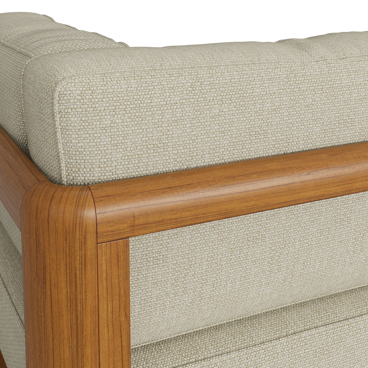 Kona Outdoor Patio Teak Wood Corner Modular Chair - Sand