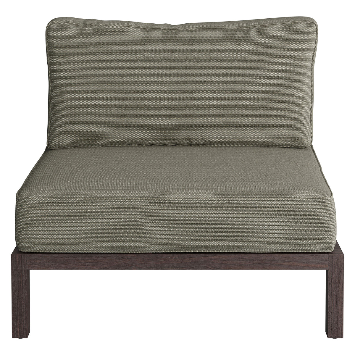 Kona Outdoor Patio Teak Wood Armless Modular Chair - Ash