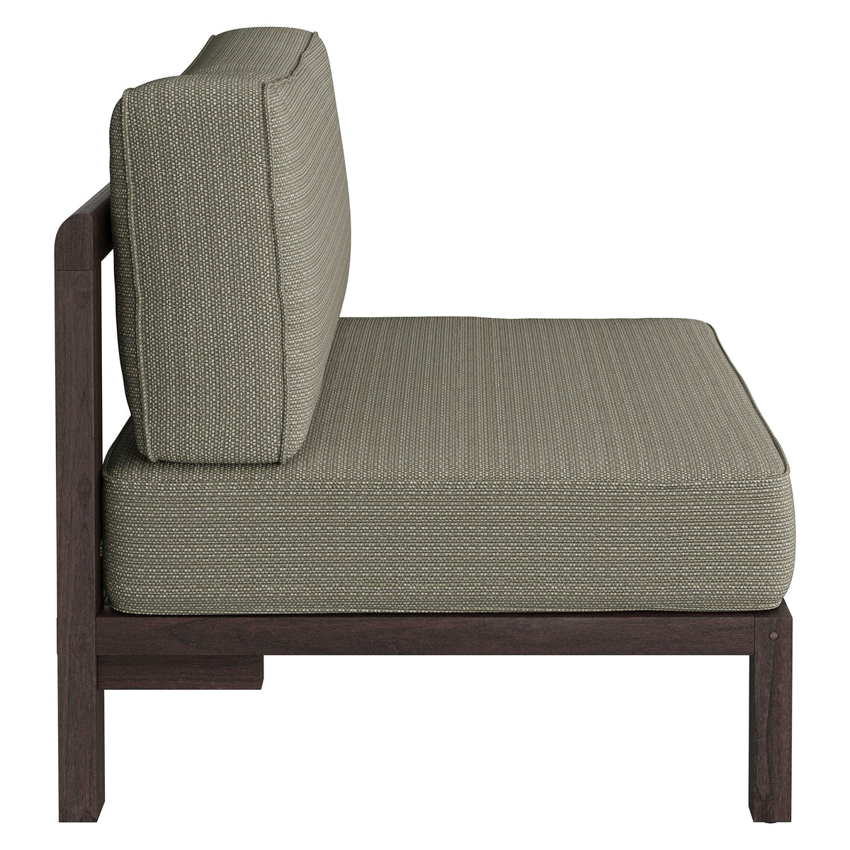 Kona Outdoor Patio Teak Wood Armless Modular Chair - Ash