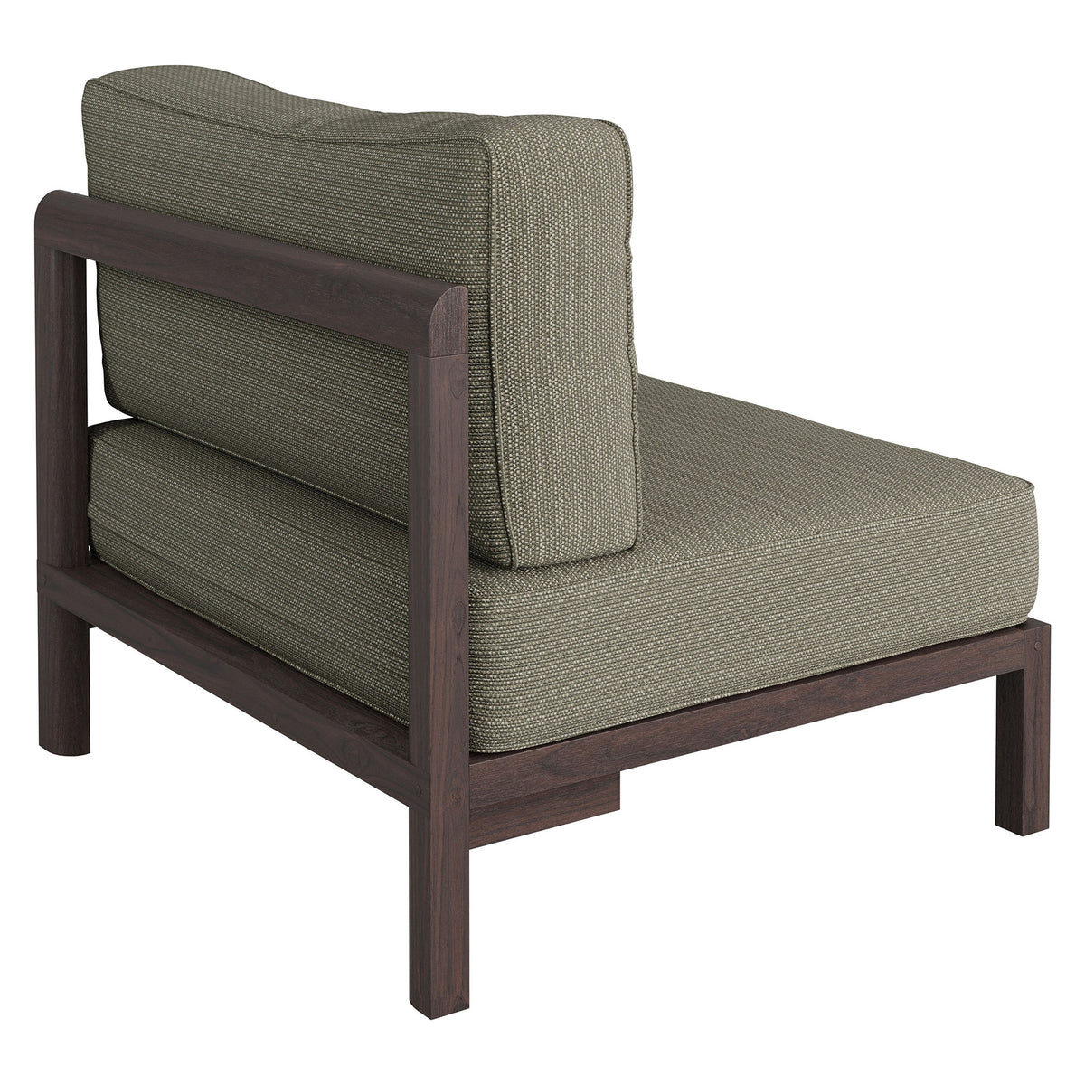 Kona Outdoor Patio Teak Wood Armless Modular Chair - Ash