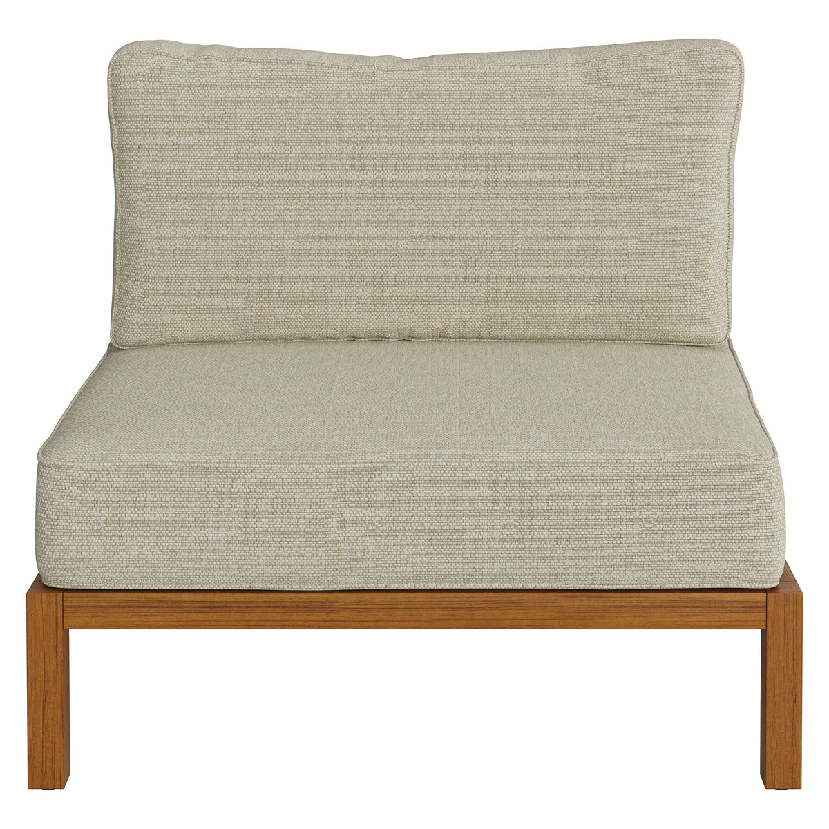 Kona Outdoor Patio Teak Wood Armless Modular Chair - Sand